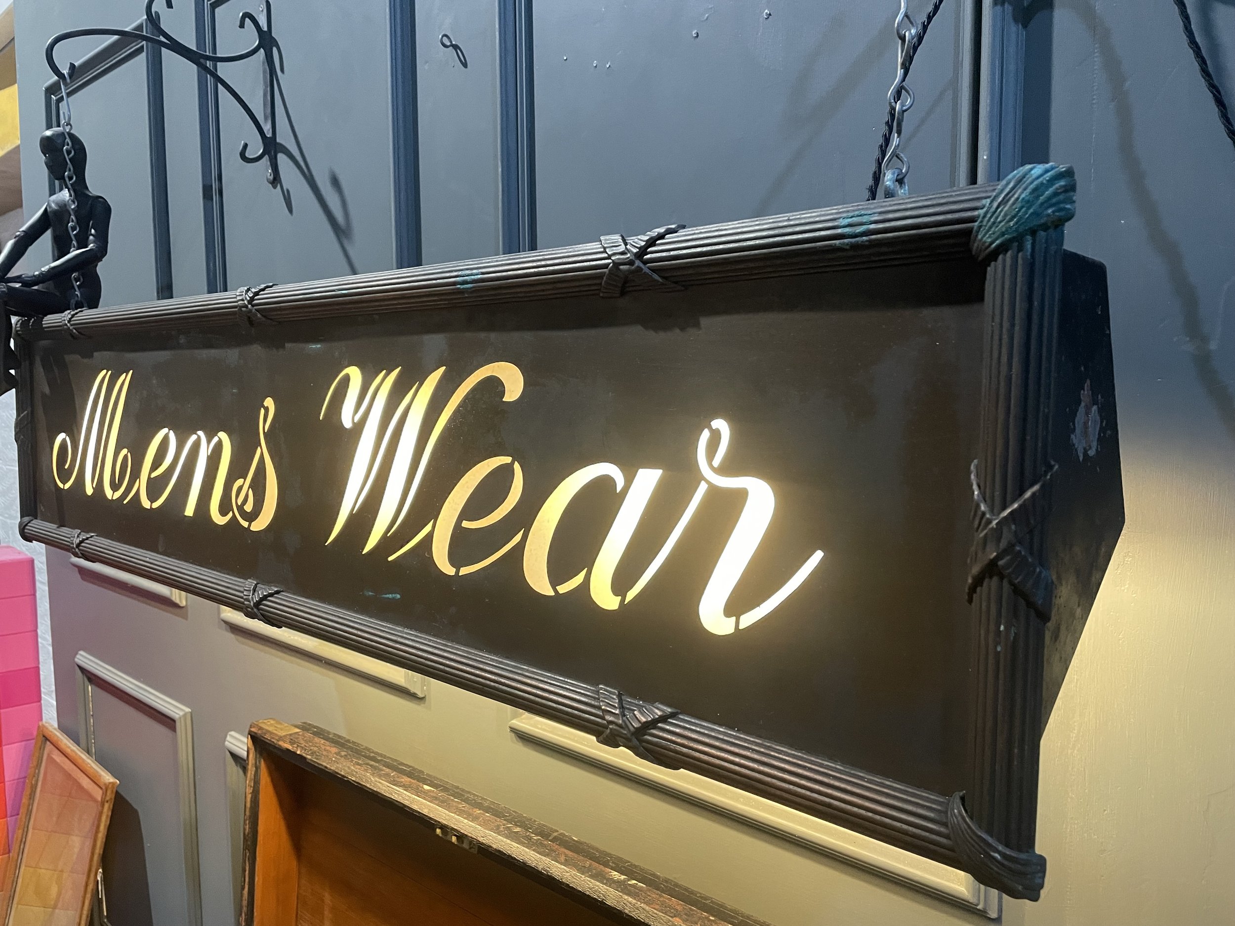 1930s Gentlemans Outfitters Illuminated Sign