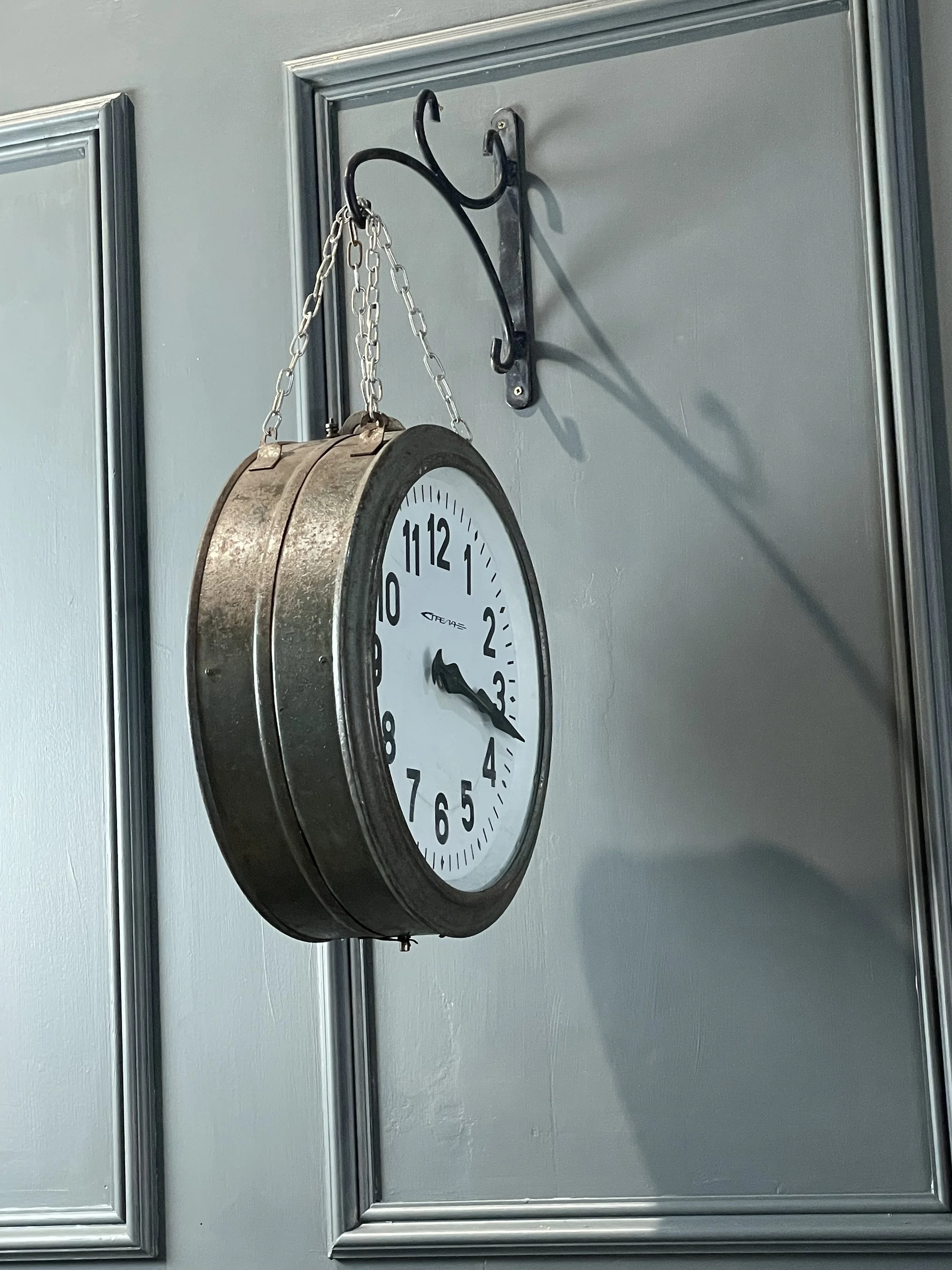 Double Sided Industrial Soviet Era Clock