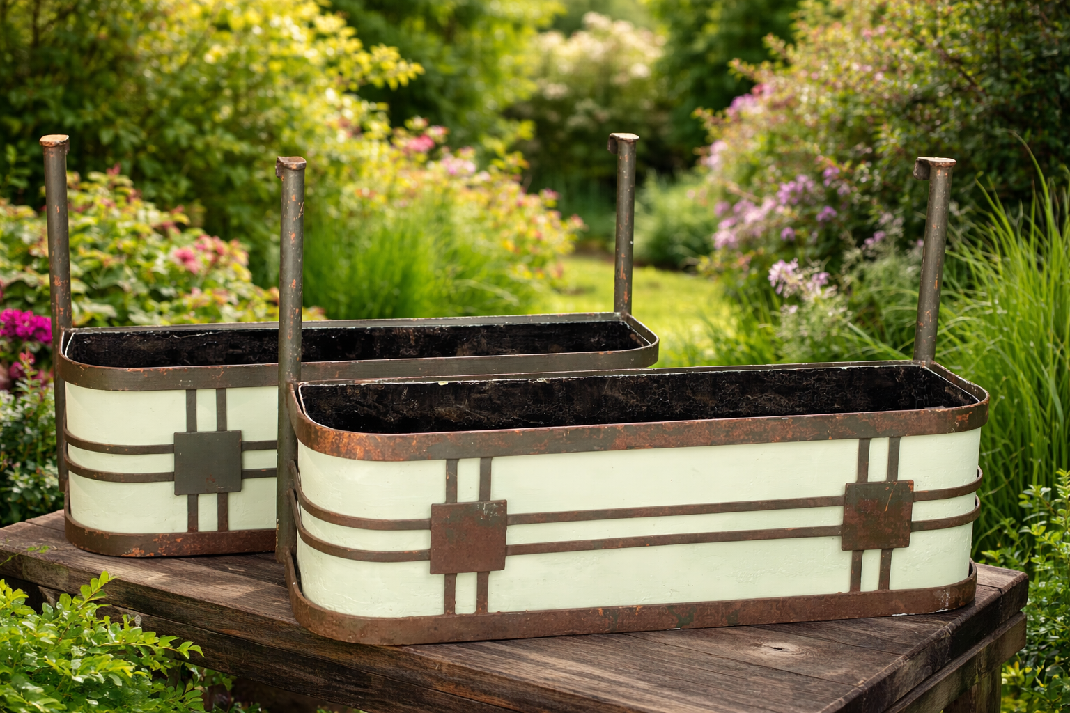 Art Deco Balcony Wall Planters