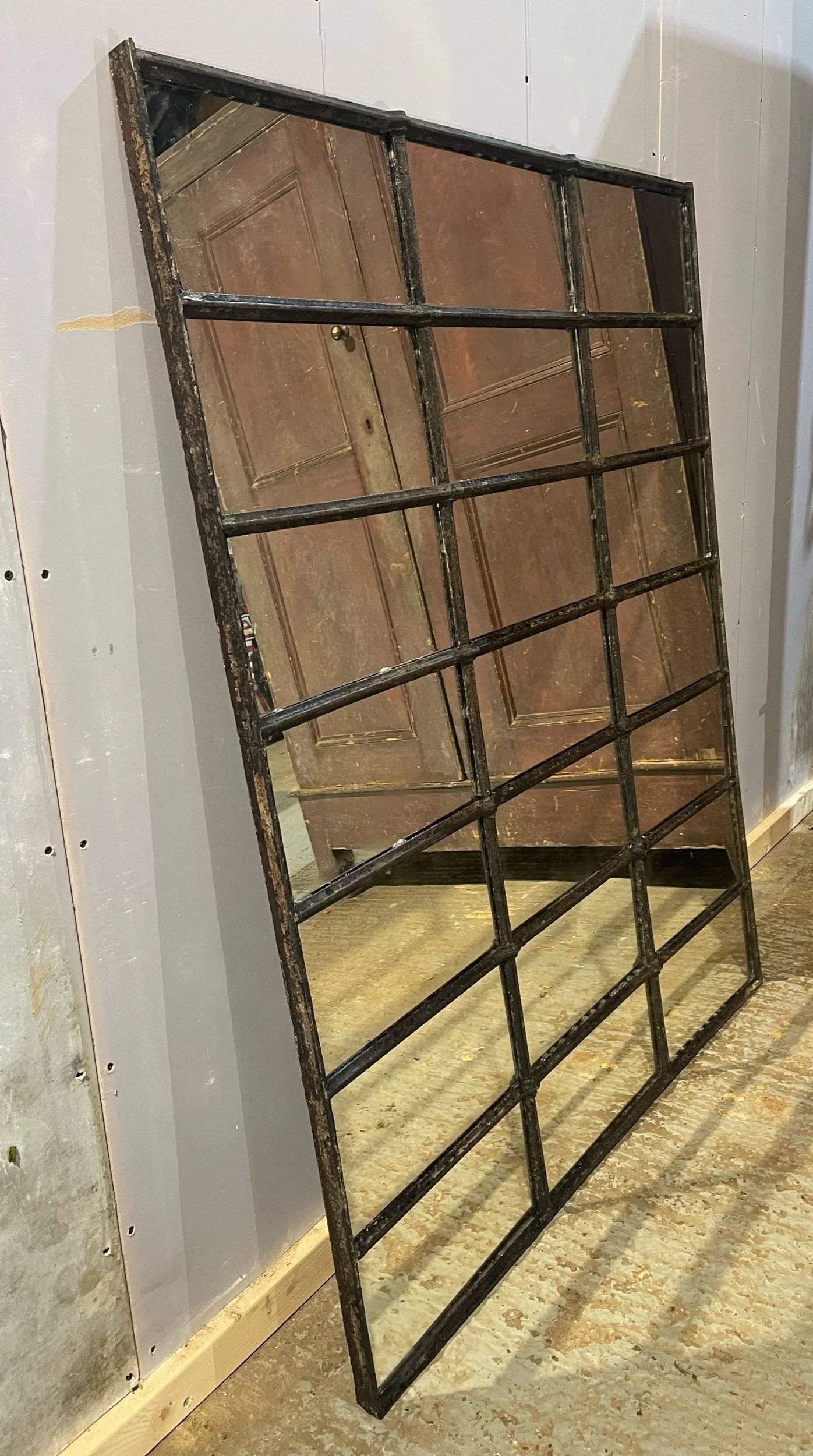 Large Cast Iron Framed Window Mirror