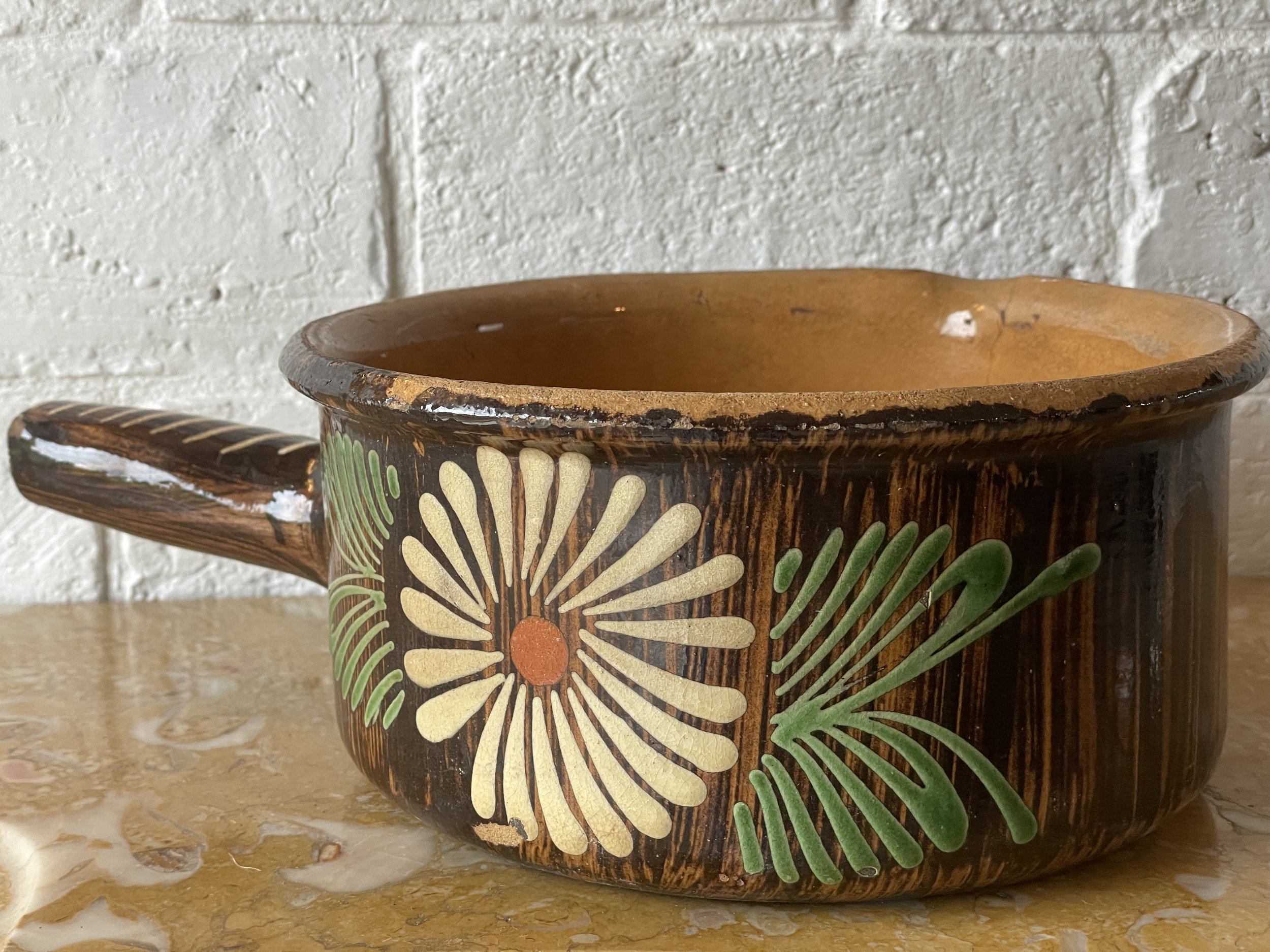 1950s Glazed Stonewear Soufflenheim Pot
