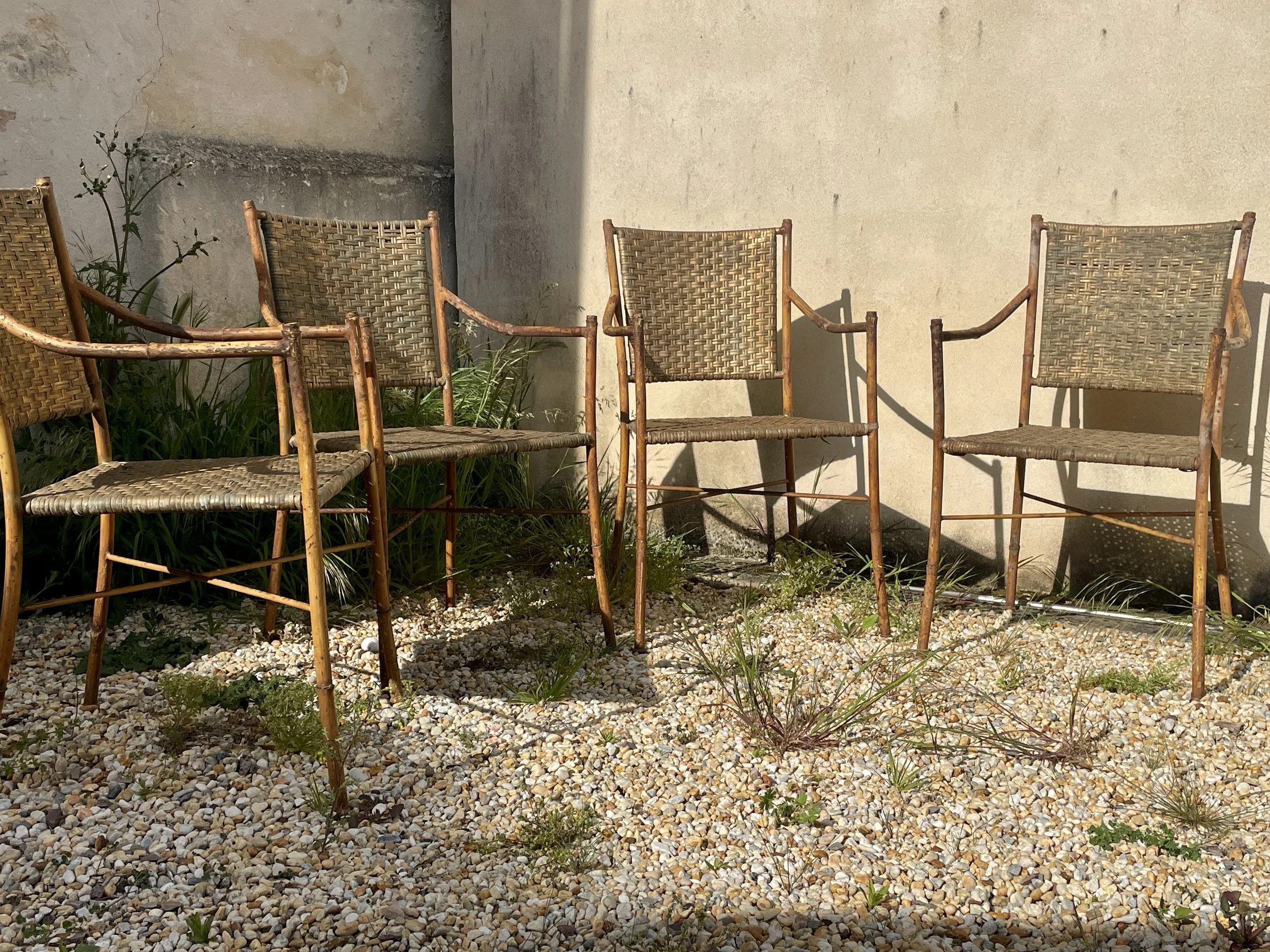Set of four Mid Century Faux Bamboo Chairs