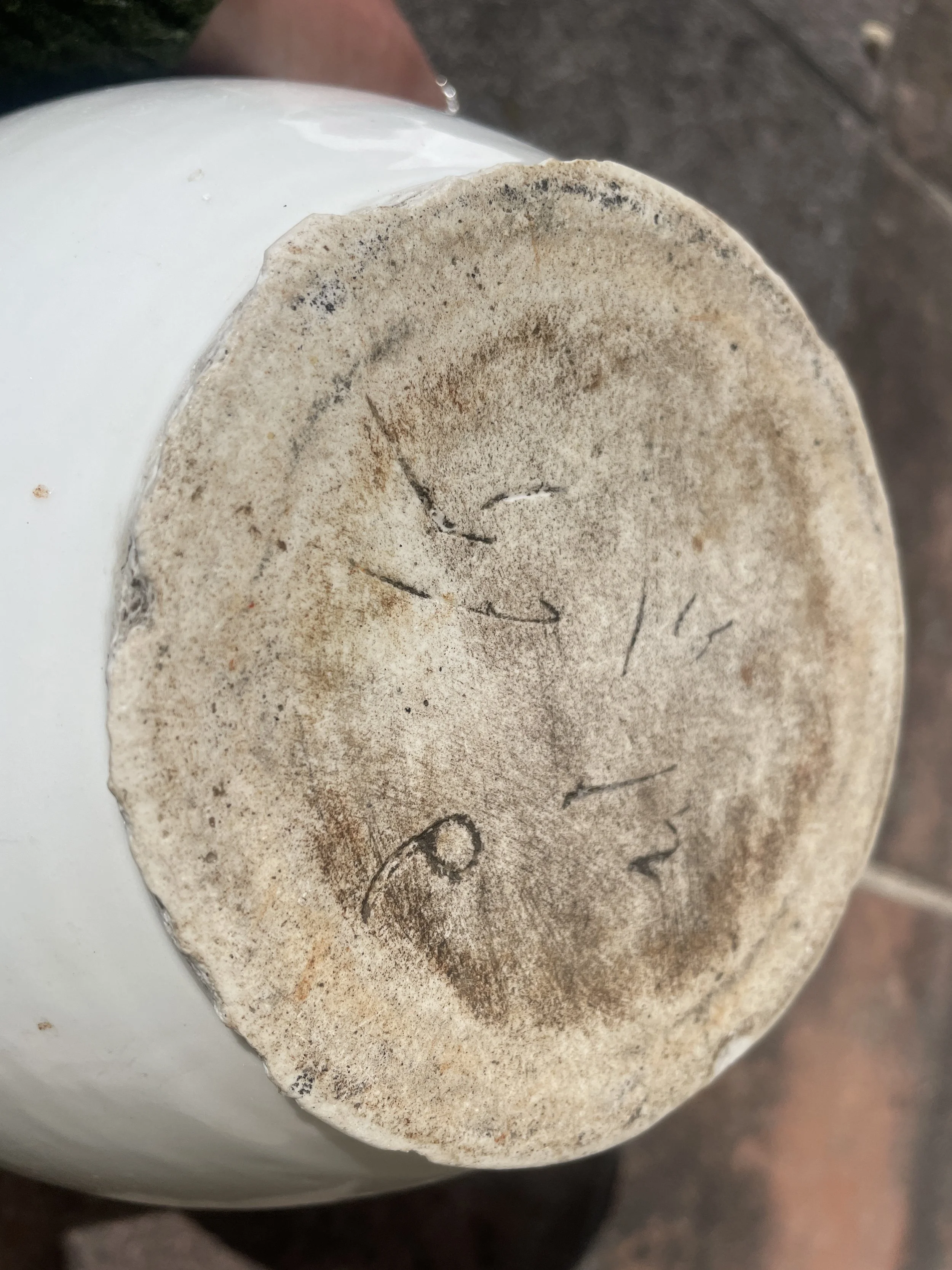 Vintage Ceramic Mortar with Wooden Pestle