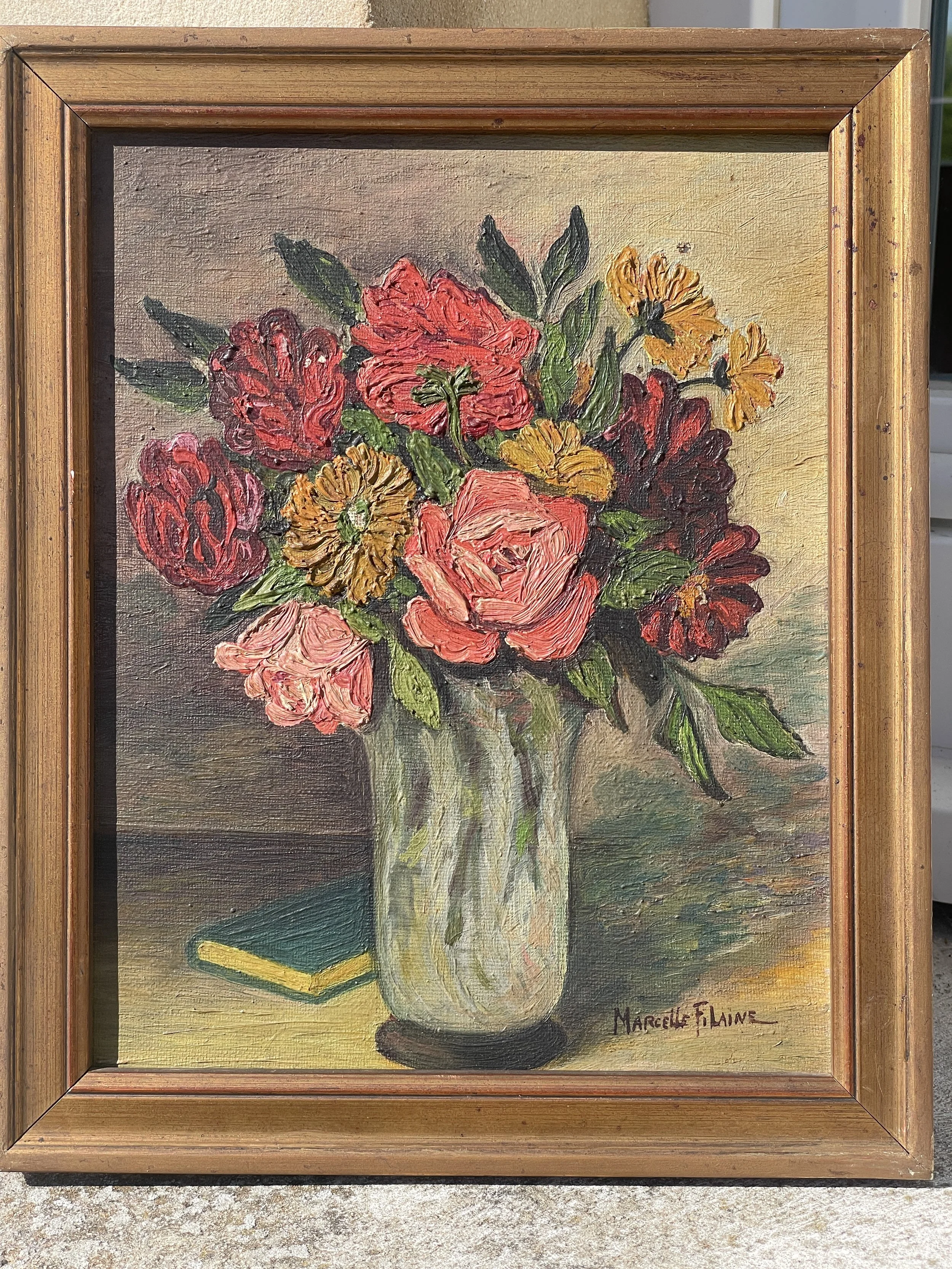 Still Life Painting of a Vase of Flowers