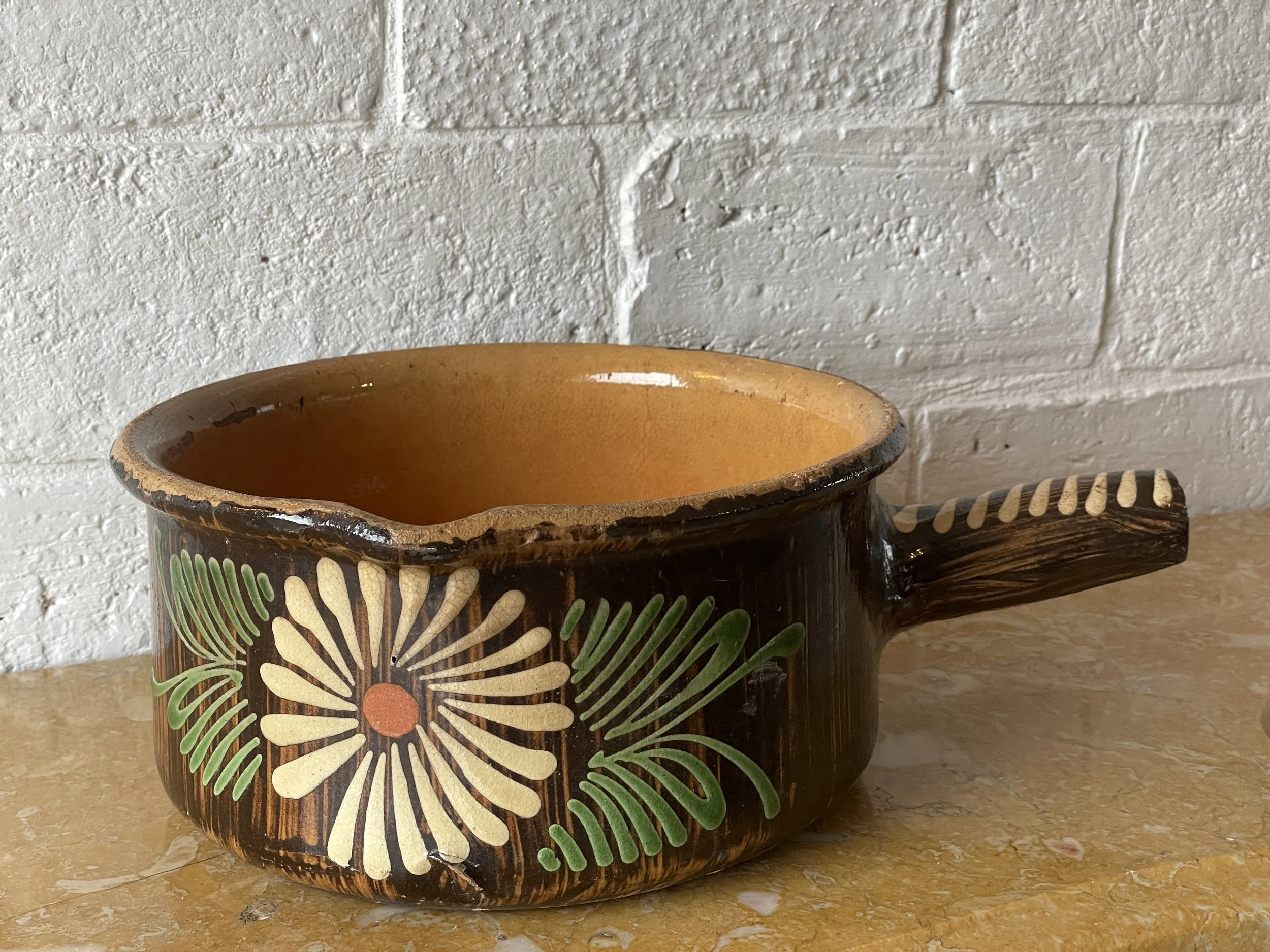 1950s Glazed Stonewear Soufflenheim Pot