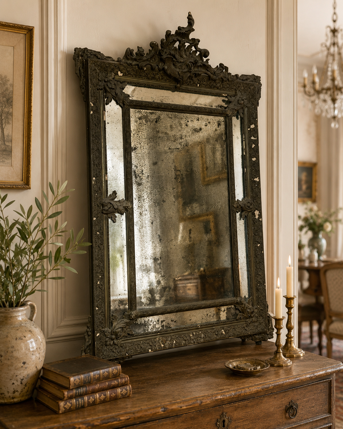 Large Louis XVI Parclose Mirror c1890