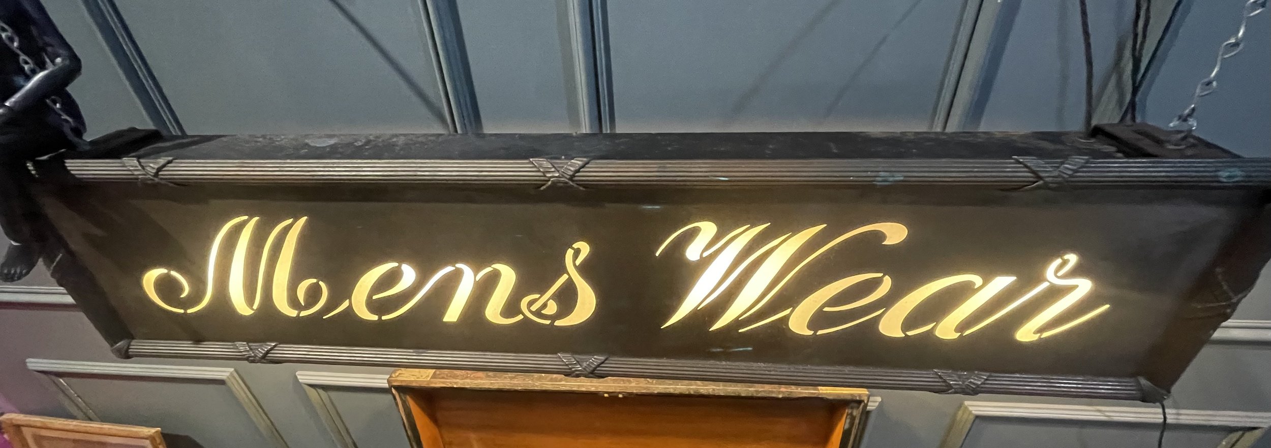 1930s Gentlemans Outfitters Illuminated Sign