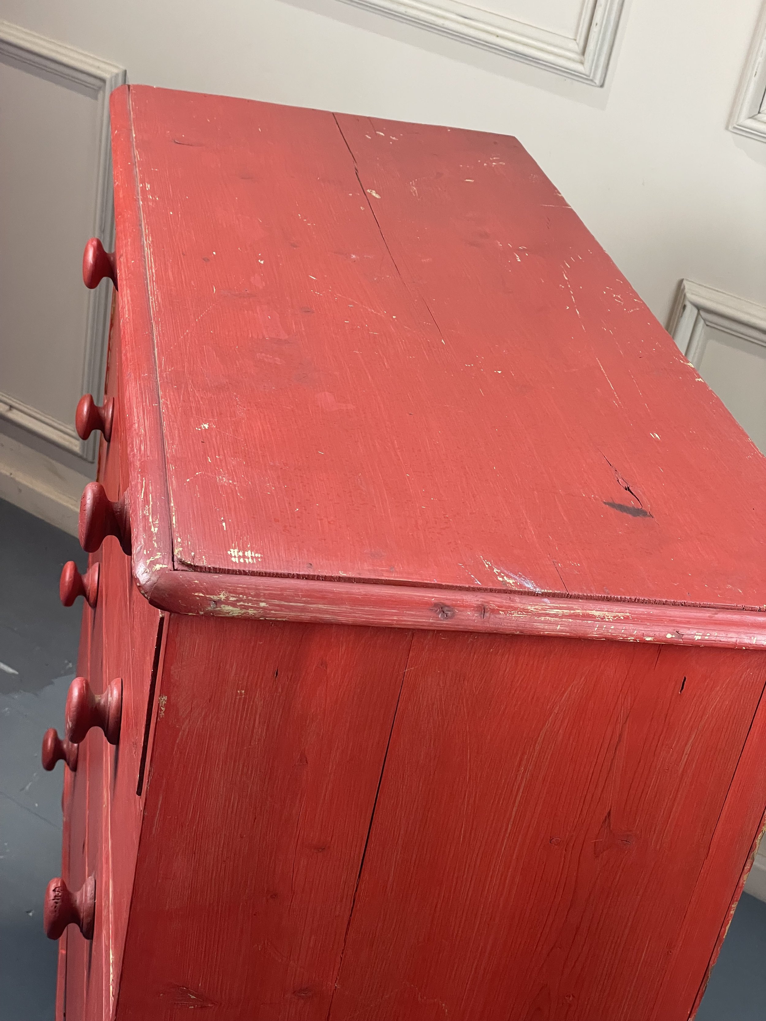 Painted Pine Chest of Drawers