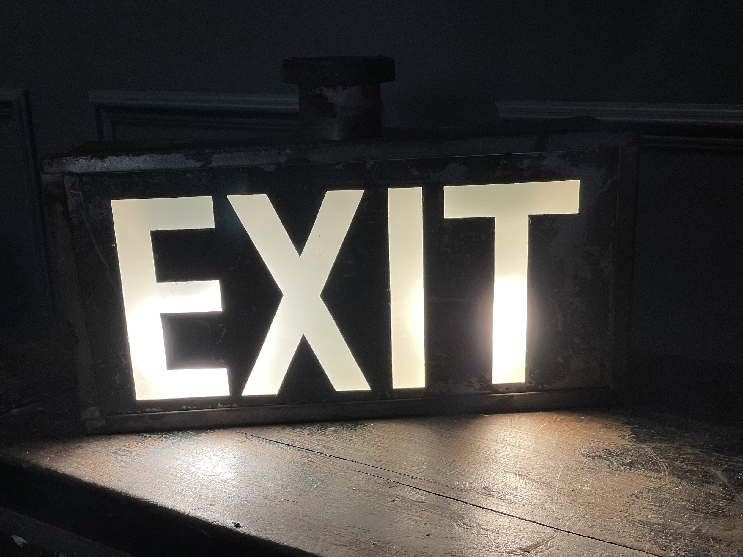 Original Illuminated Theatre Exit Sign