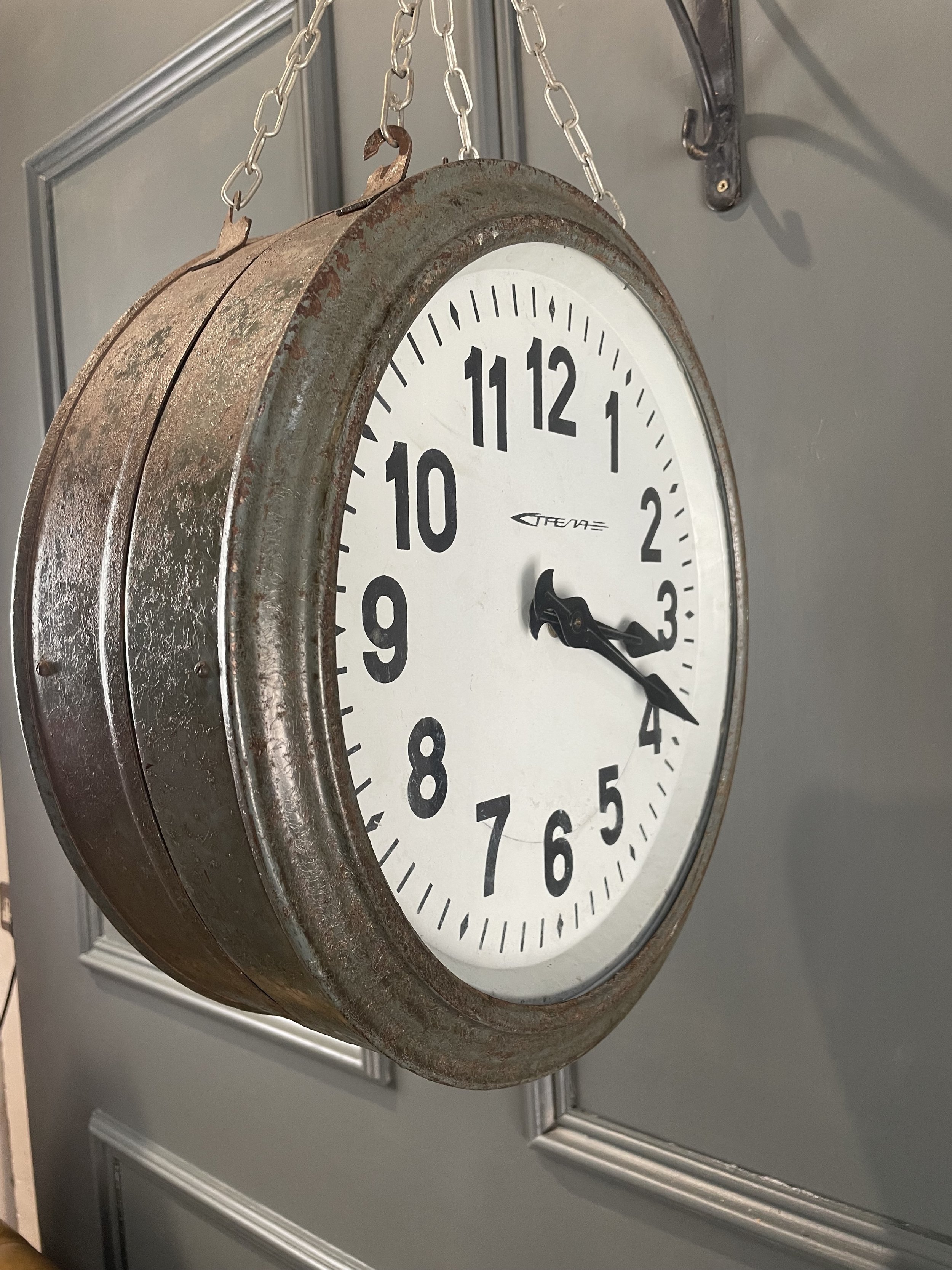 Double Sided Industrial Soviet Era Clock