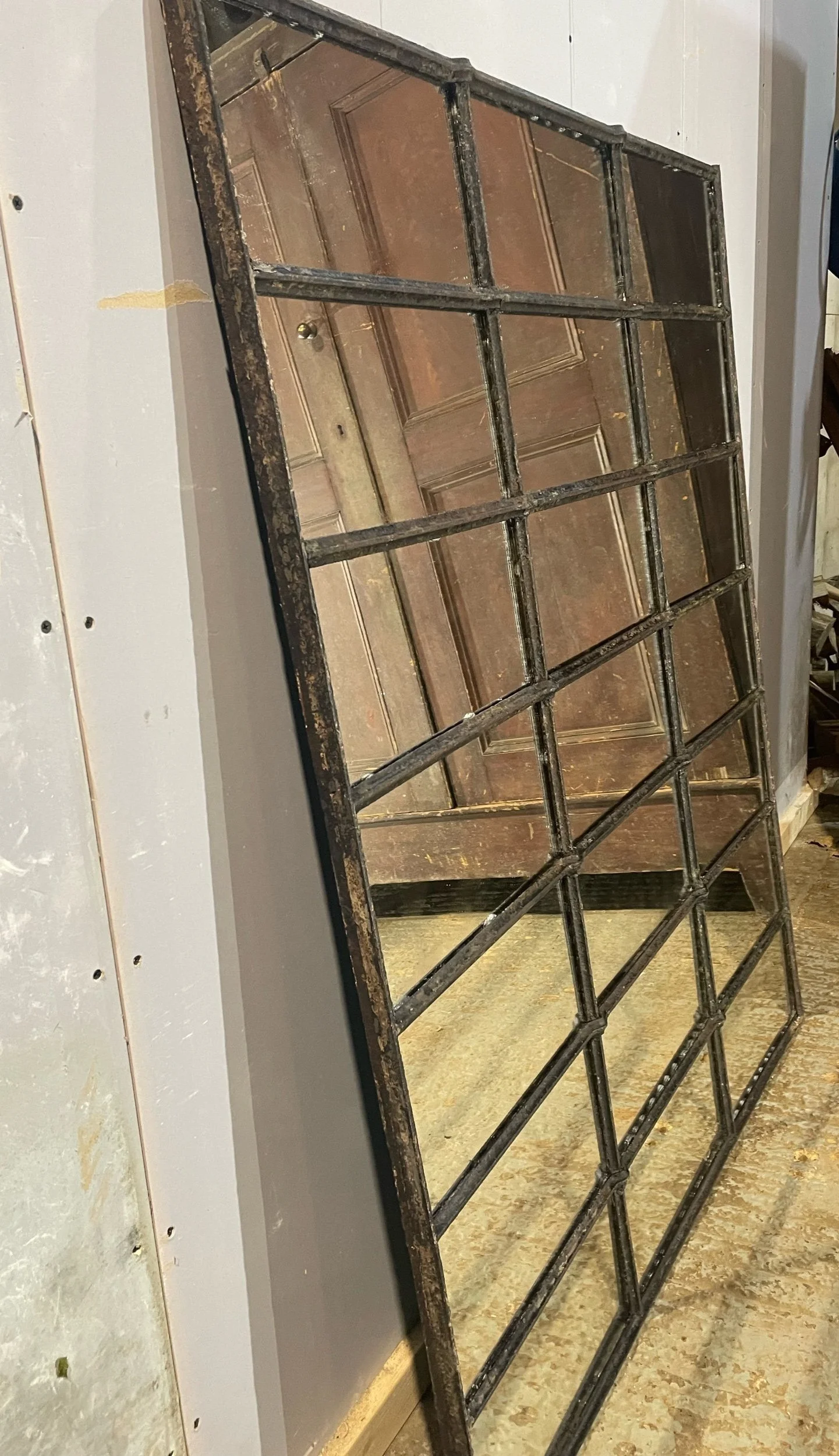 Large Cast Iron Framed Window Mirror