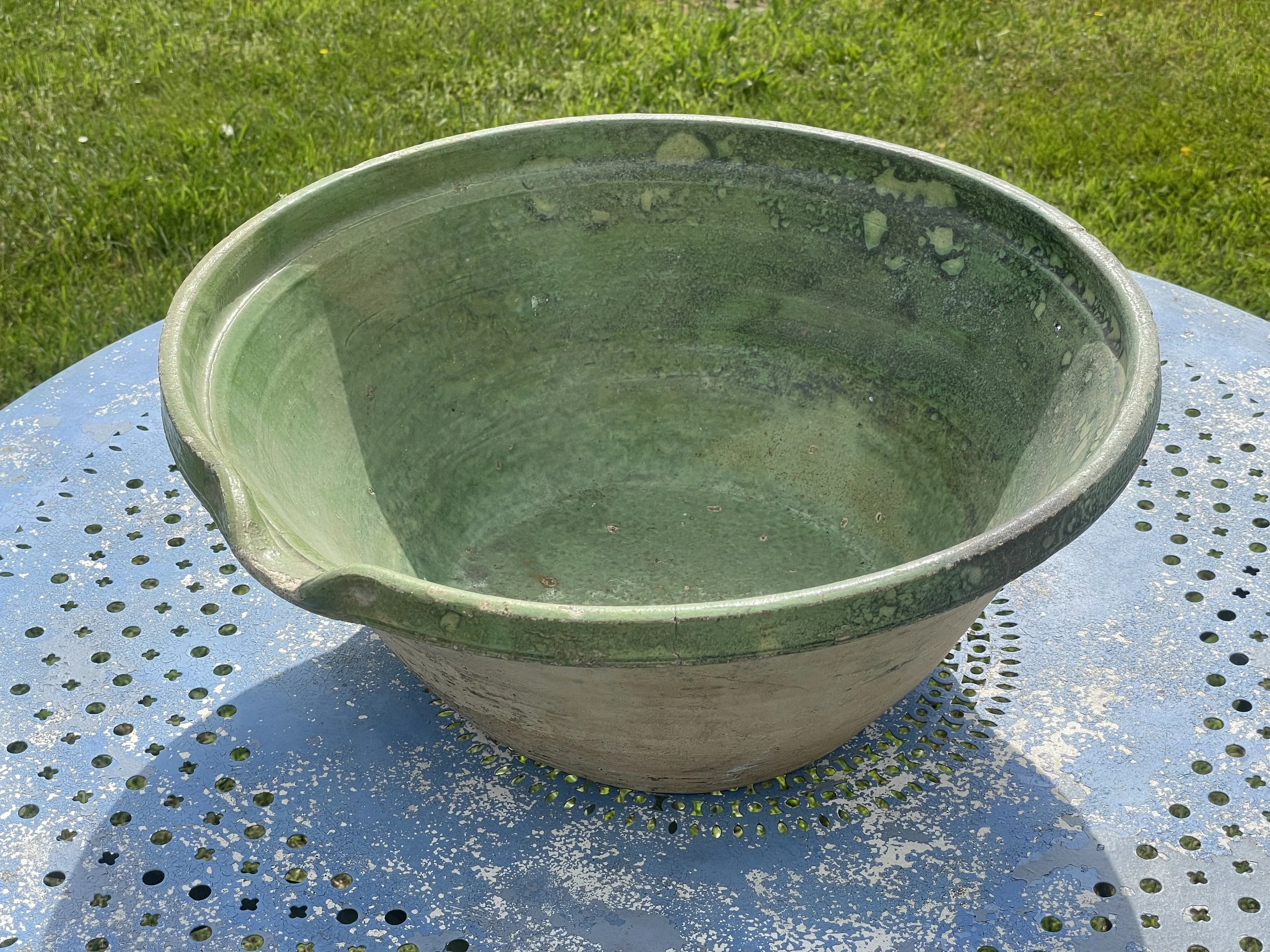 Large French Green Tian Bowl