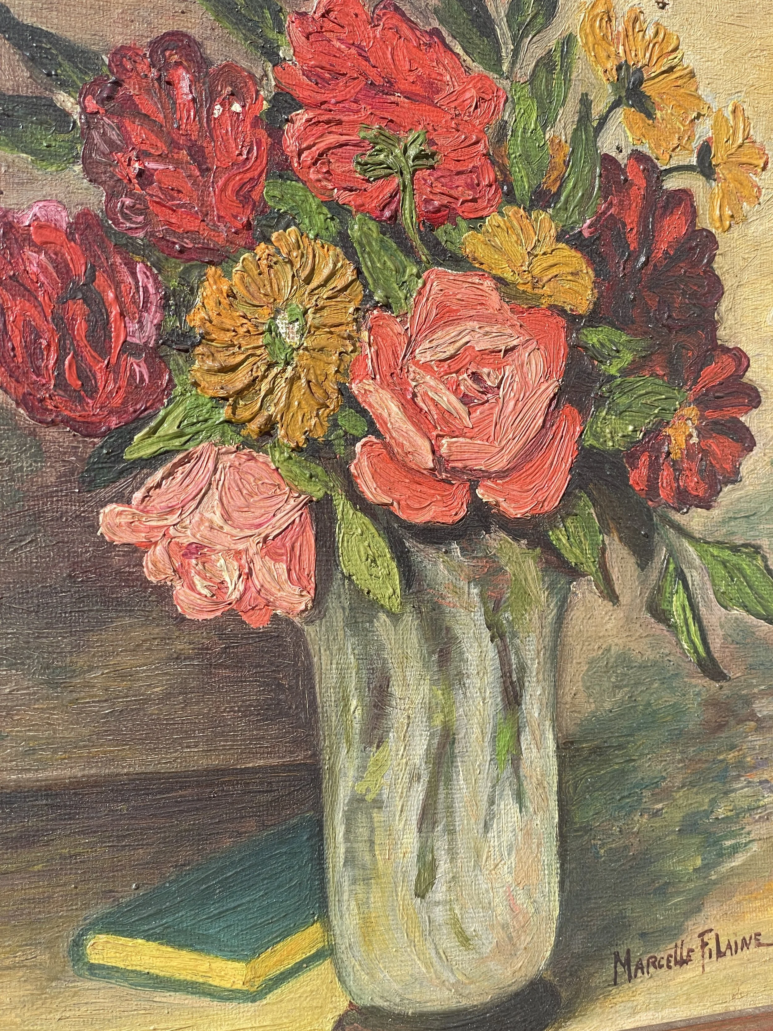 Still Life Painting of a Vase of Flowers