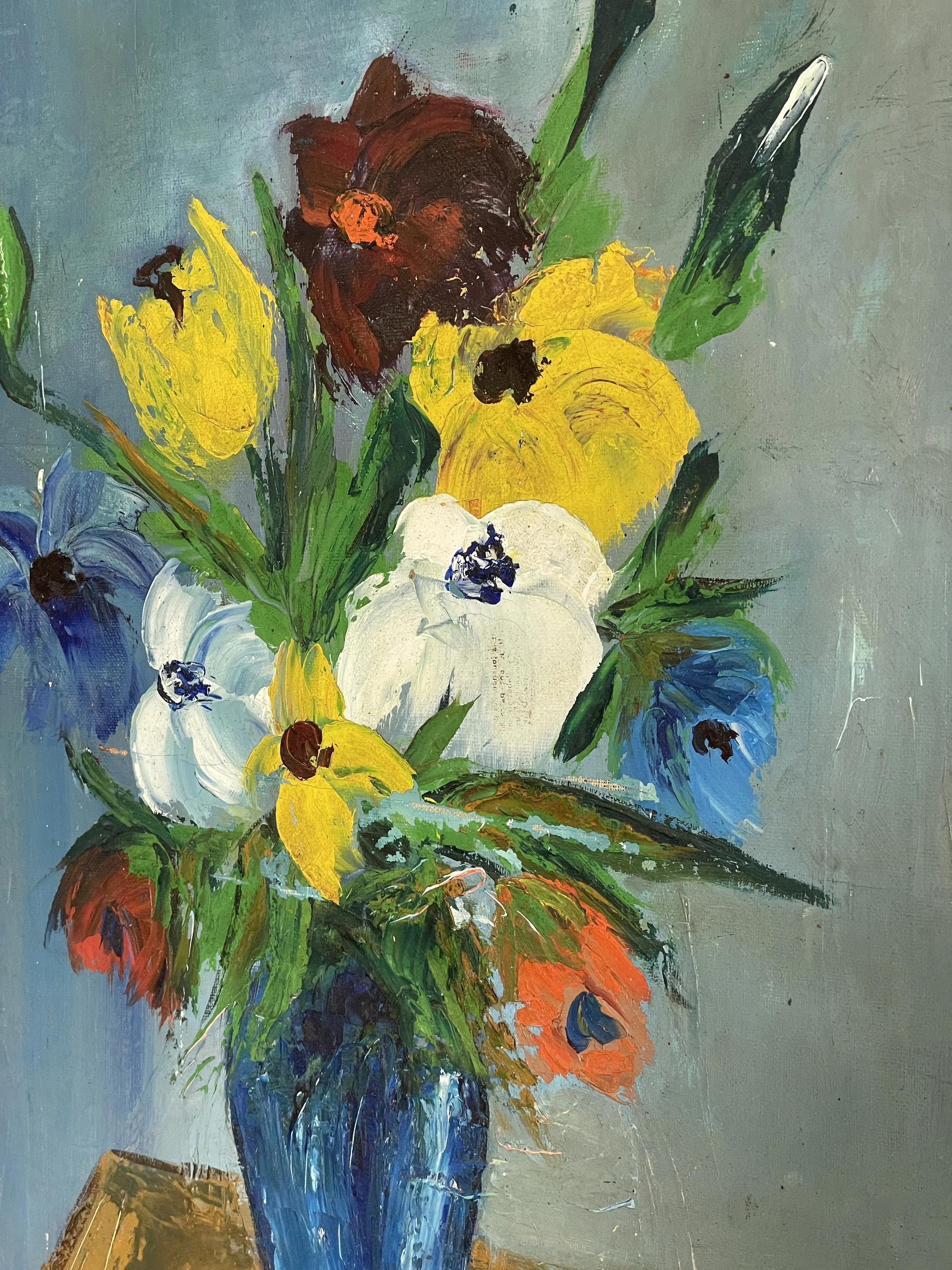 Oil on Canvas titled 'Bouquet Bleu' by W. Kerzief