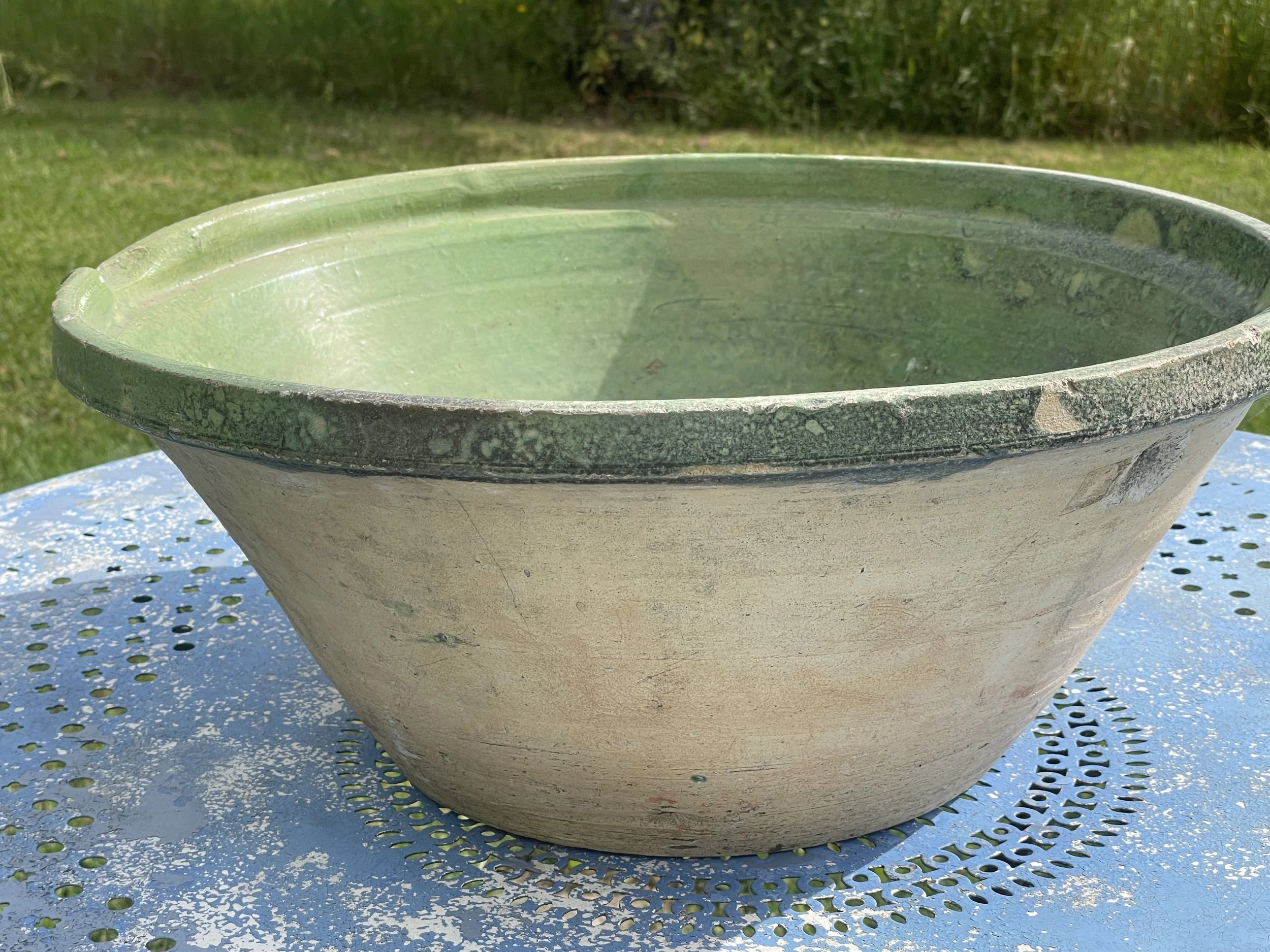 Large French Green Tian Bowl