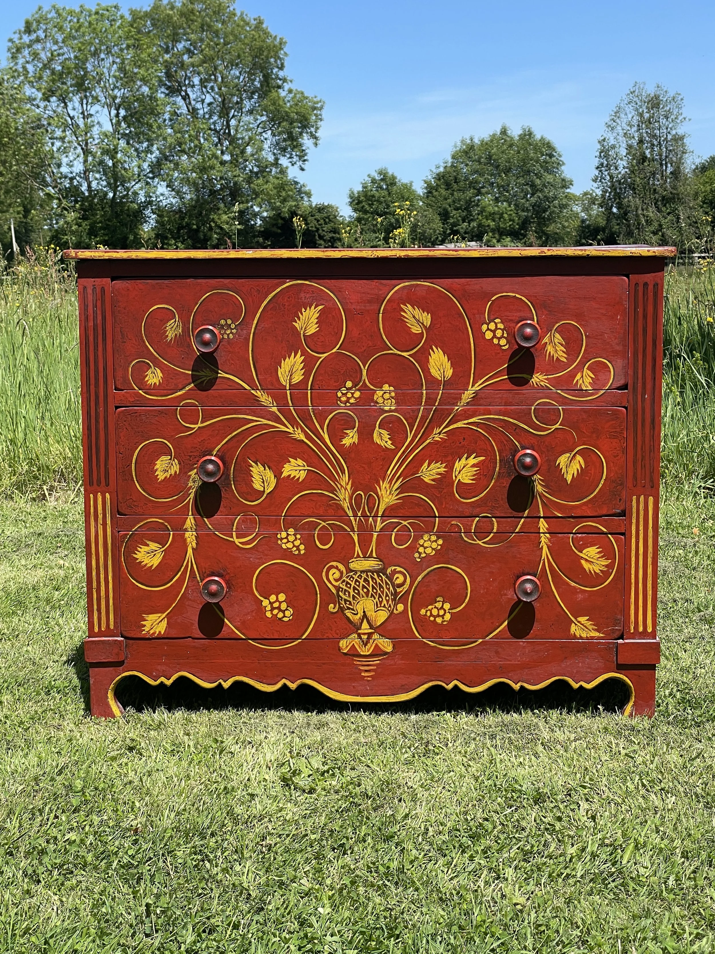 Early 20th Century French Hand Painted Chest of Drawers