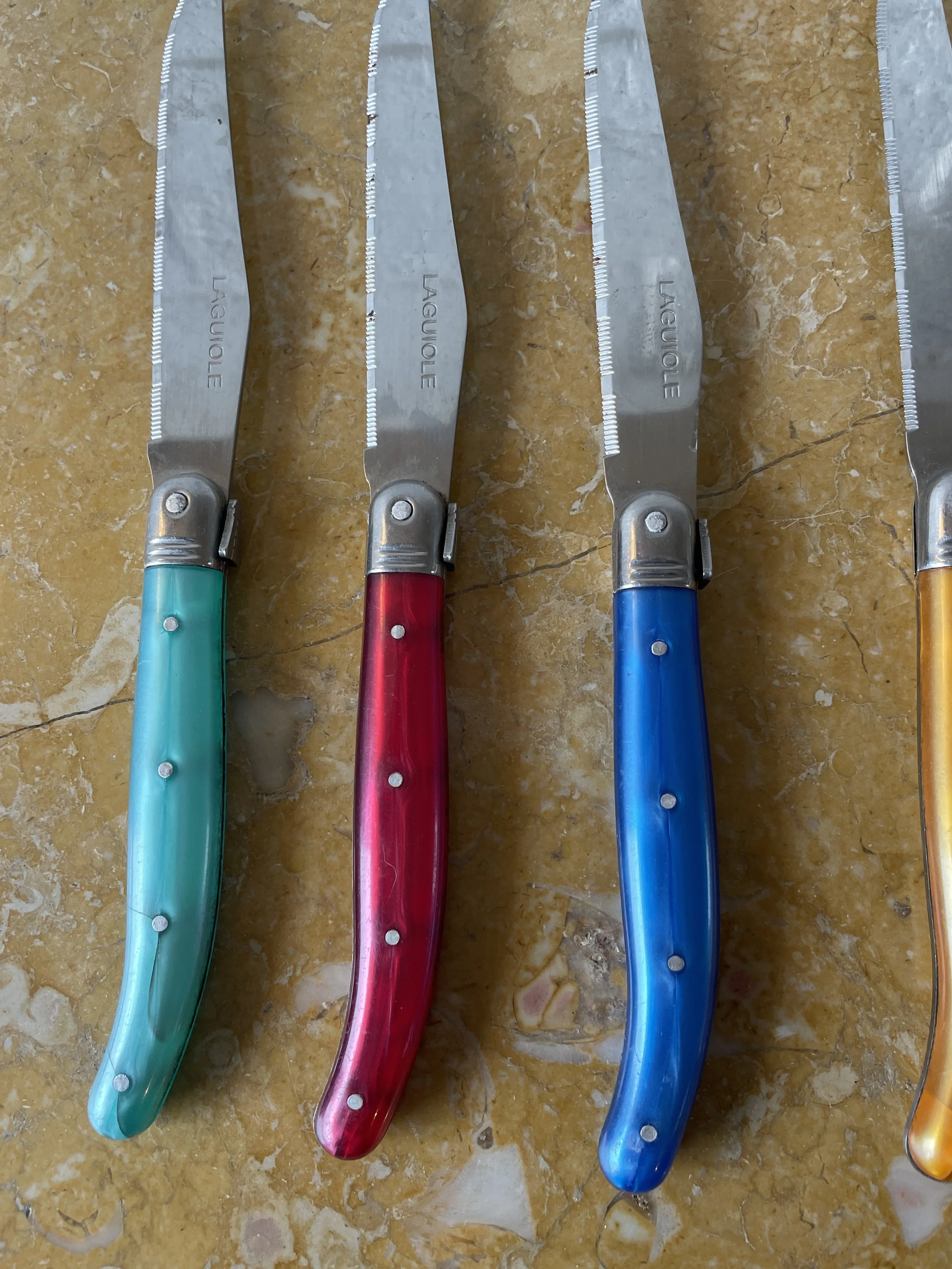 Laguiole Rainbow Steak Knives set of 5