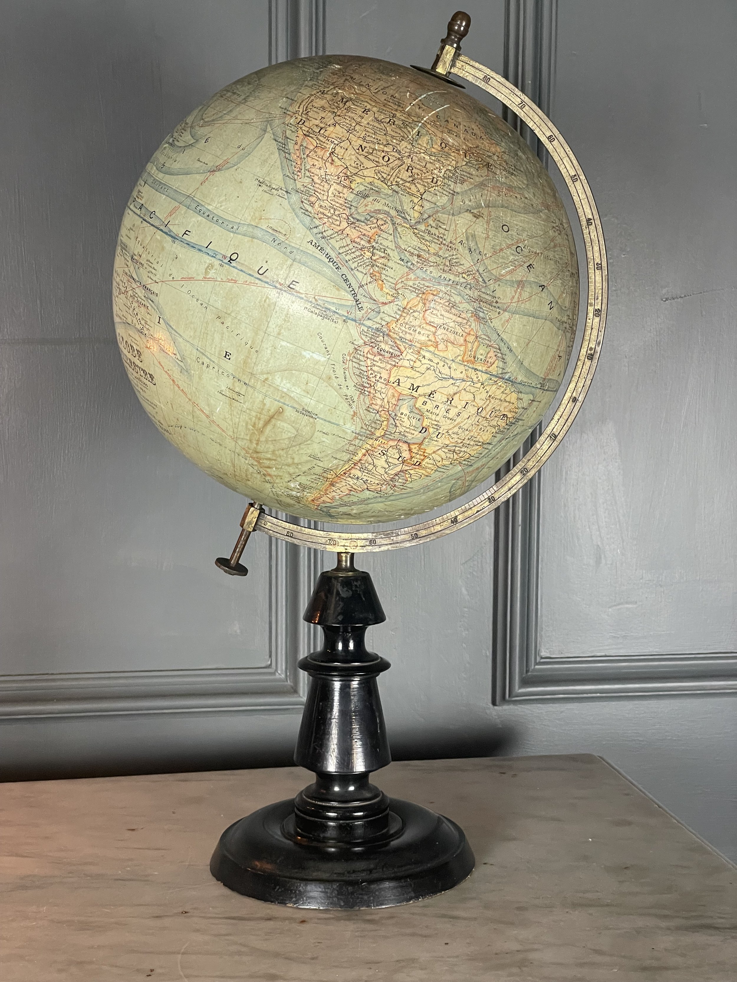 French Antique Globe - J Forest