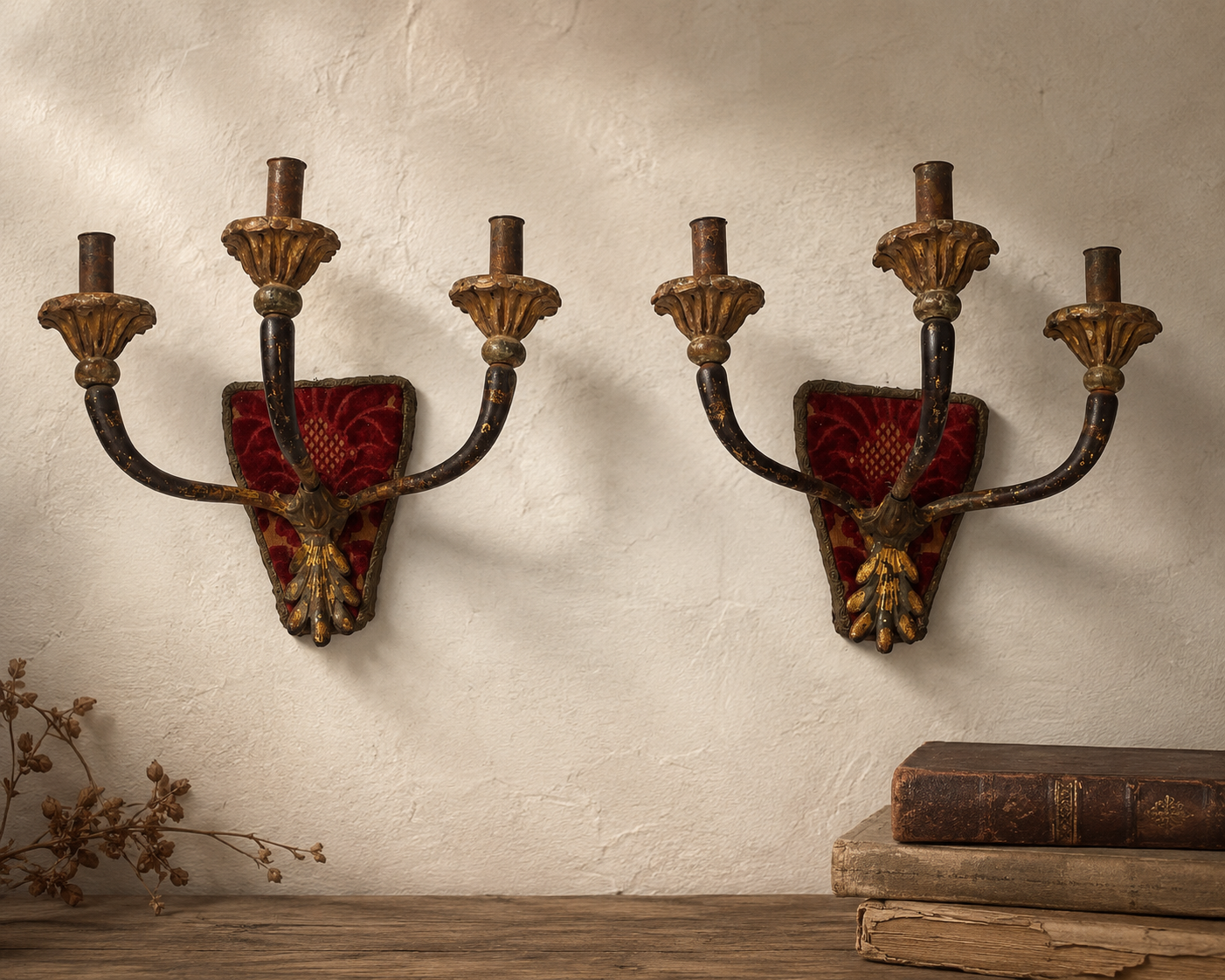 pair of italian 19th century wall sconces