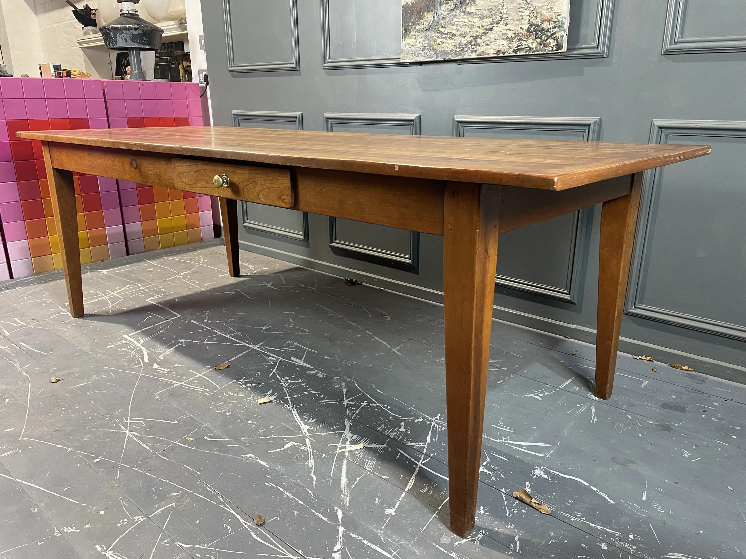 Antique French Cherry Wood Table