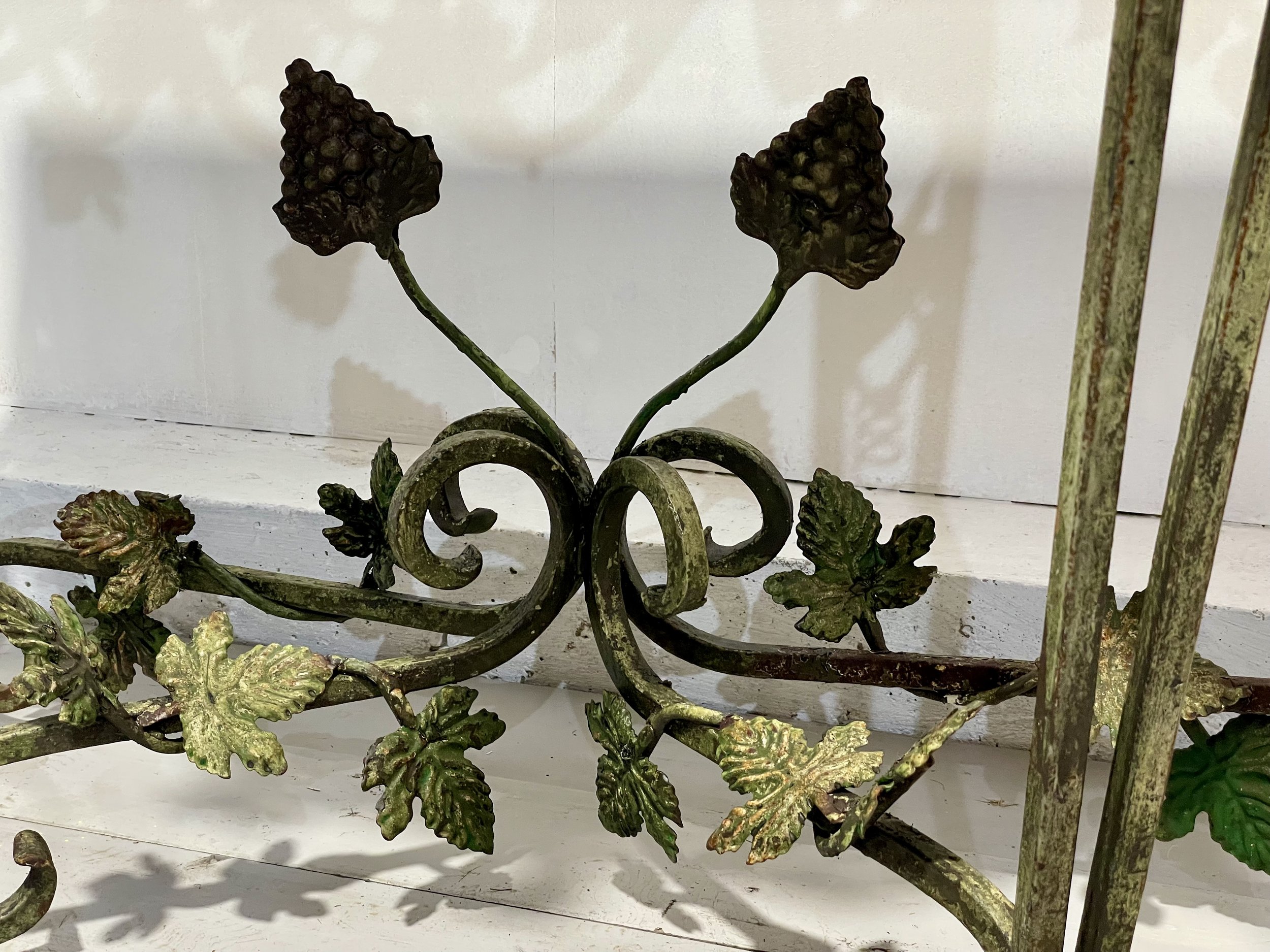 Antique Wrought Iron and Marble Console Table