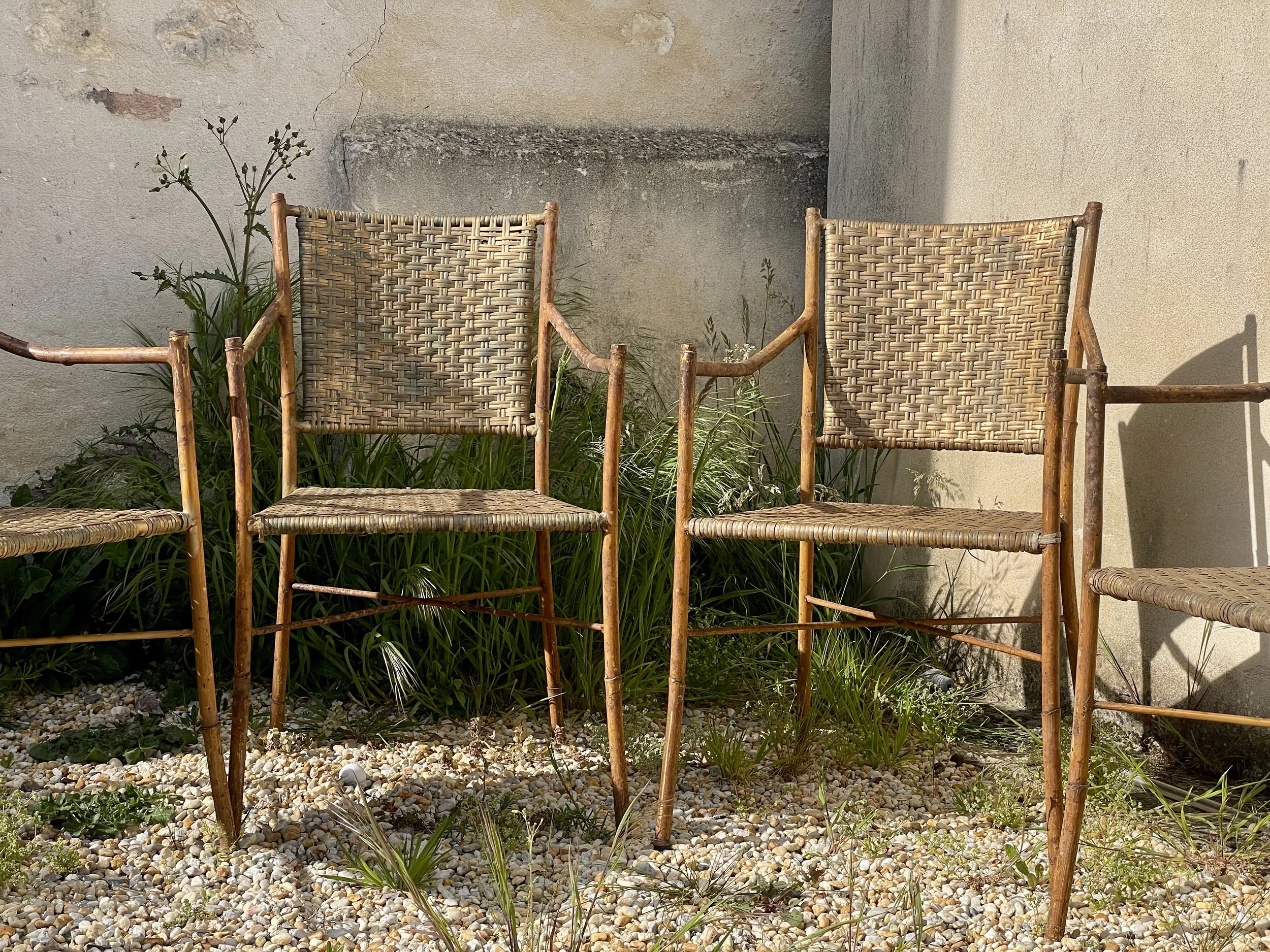 Set of four Mid Century Faux Bamboo Chairs