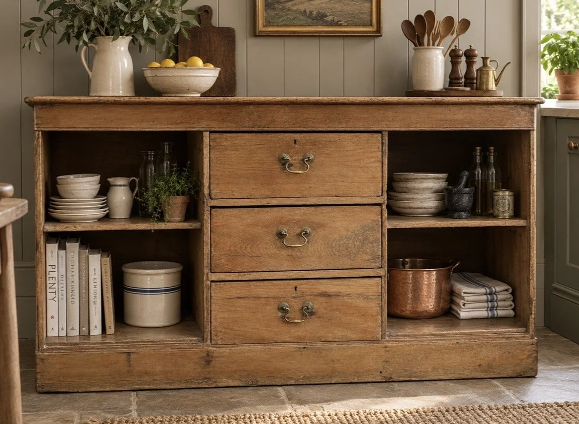 19th Century Open Shelf Dresser Base