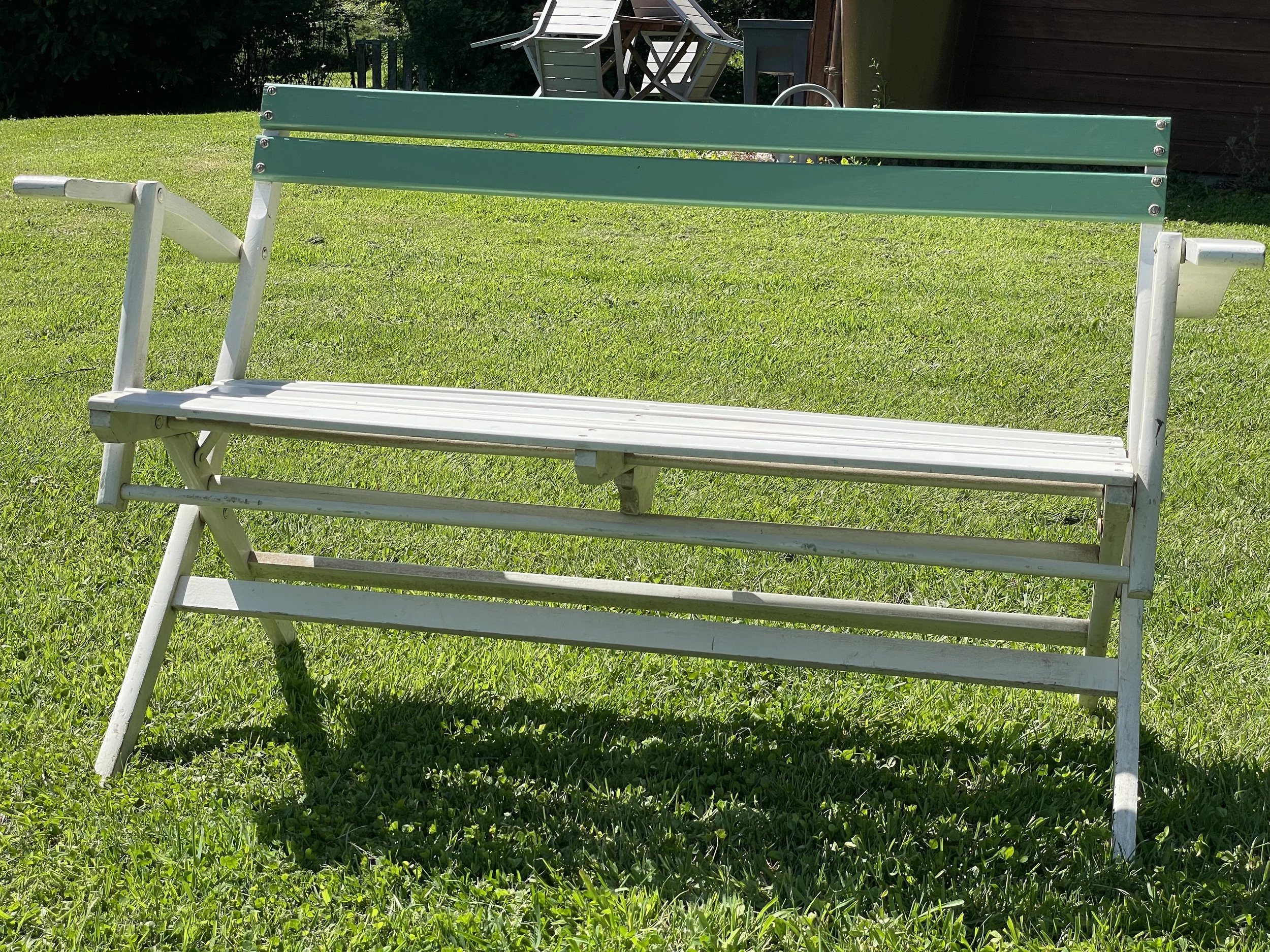 Mid Century Slatted Garden Bench