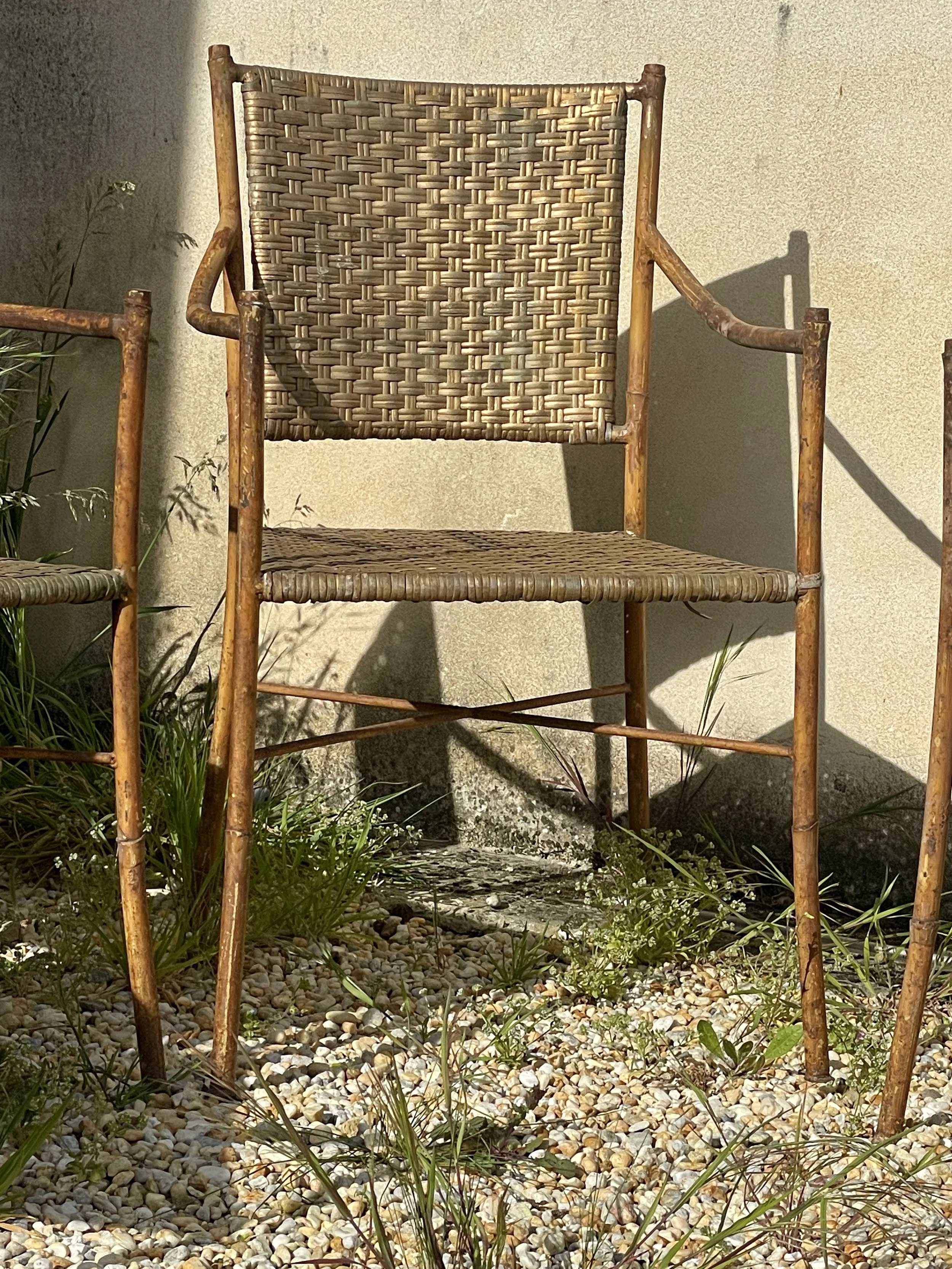 Set of four Mid Century Faux Bamboo Chairs