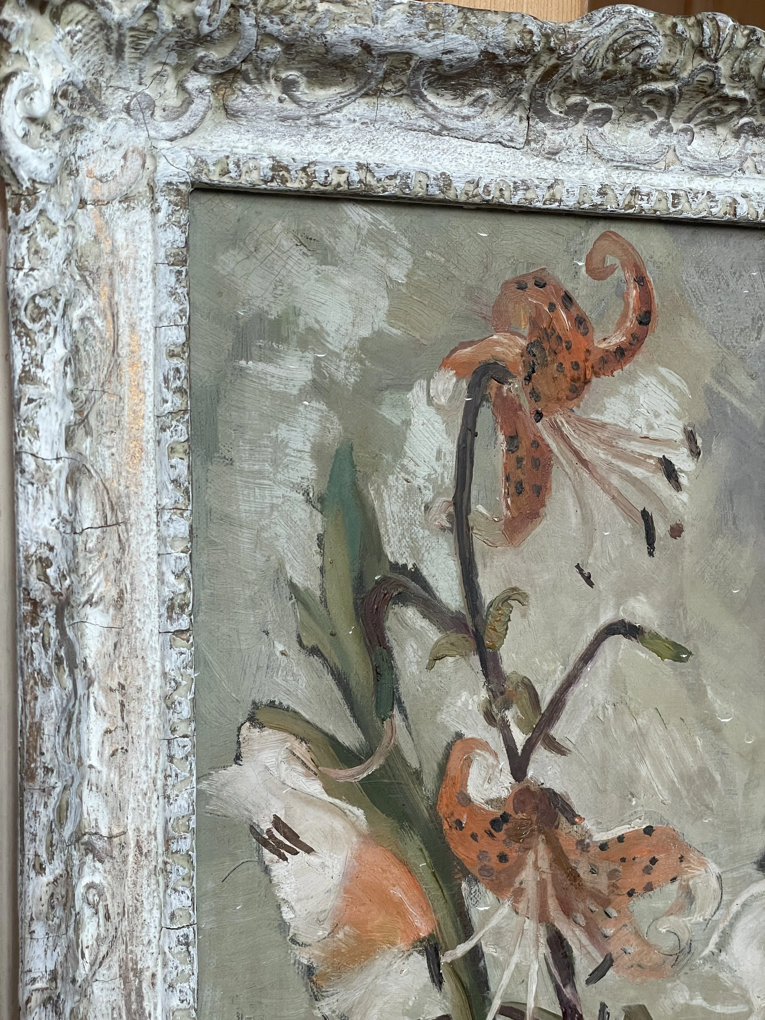 Early 20th Century Oil of Flowers in Vase