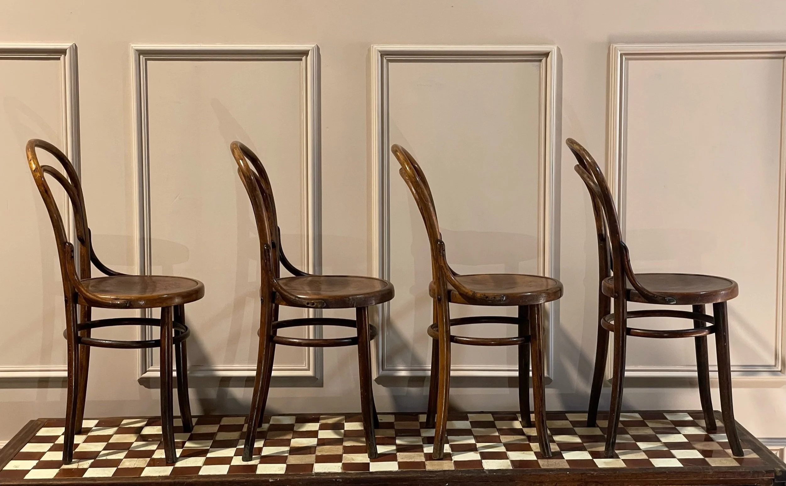 DIGS INTERIORS -Set of Four Fischel Bentwood Chairs