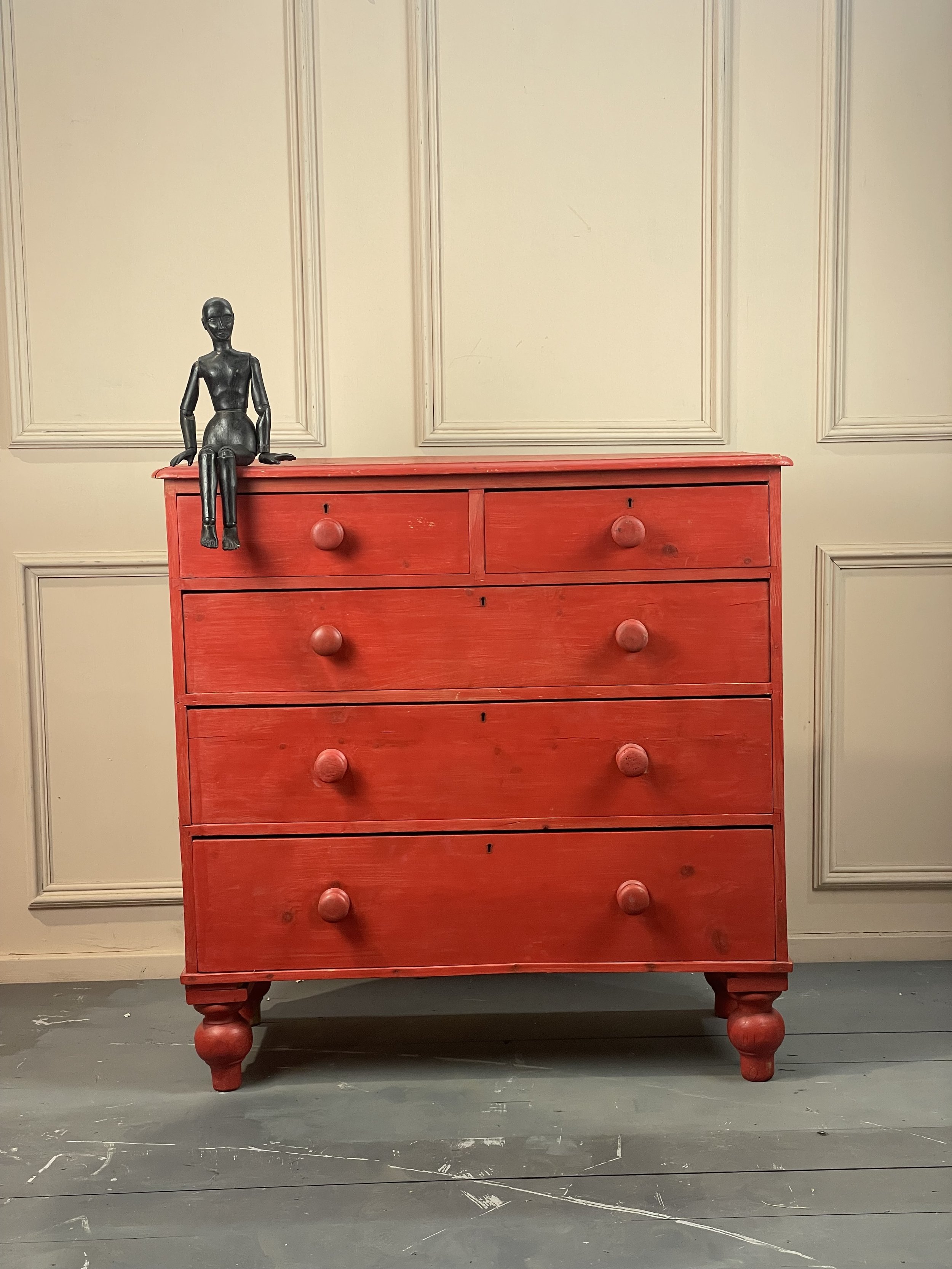 Painted Pine Chest of Drawers
