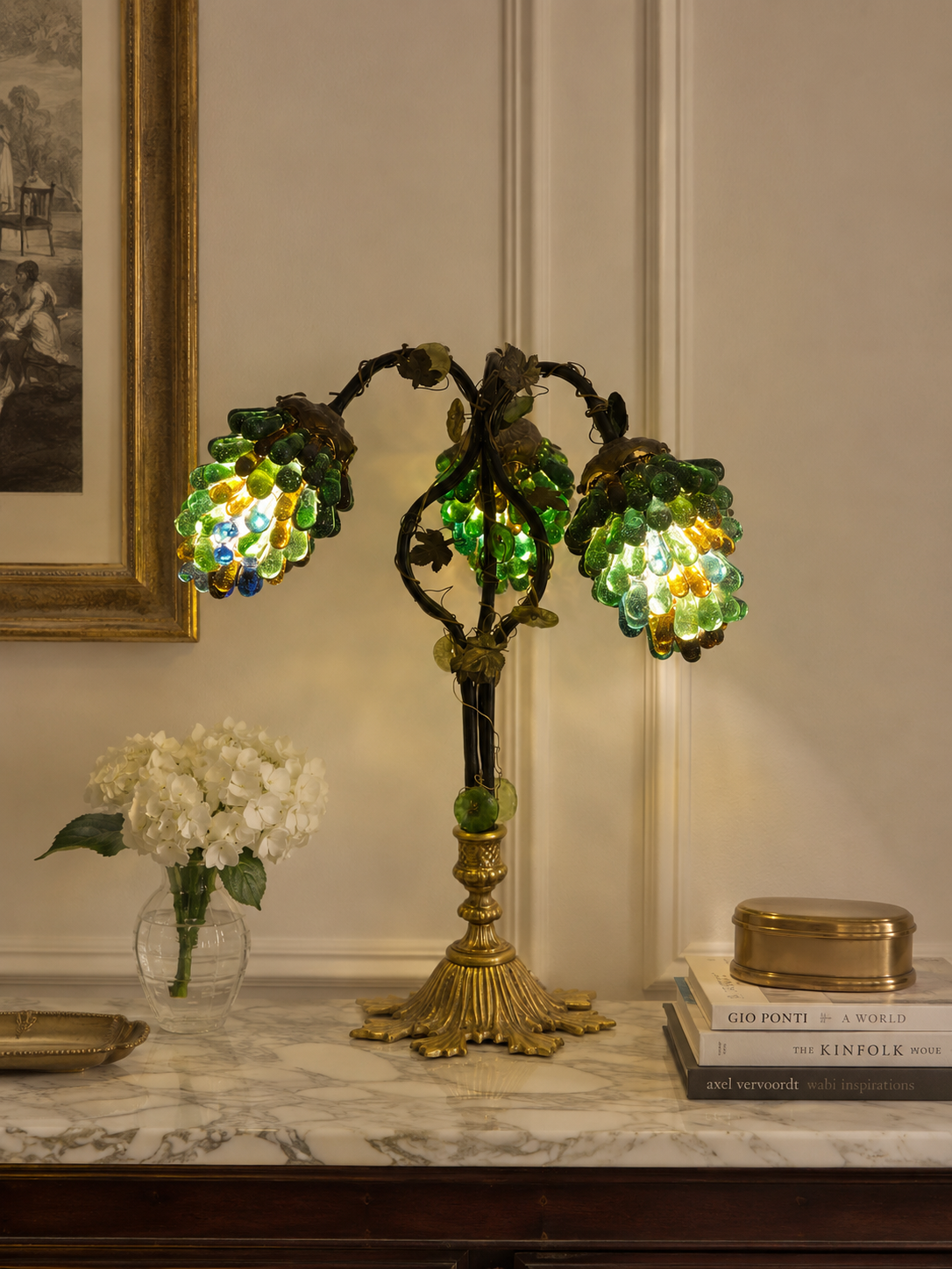 Mid Century Murano Grape Lamp