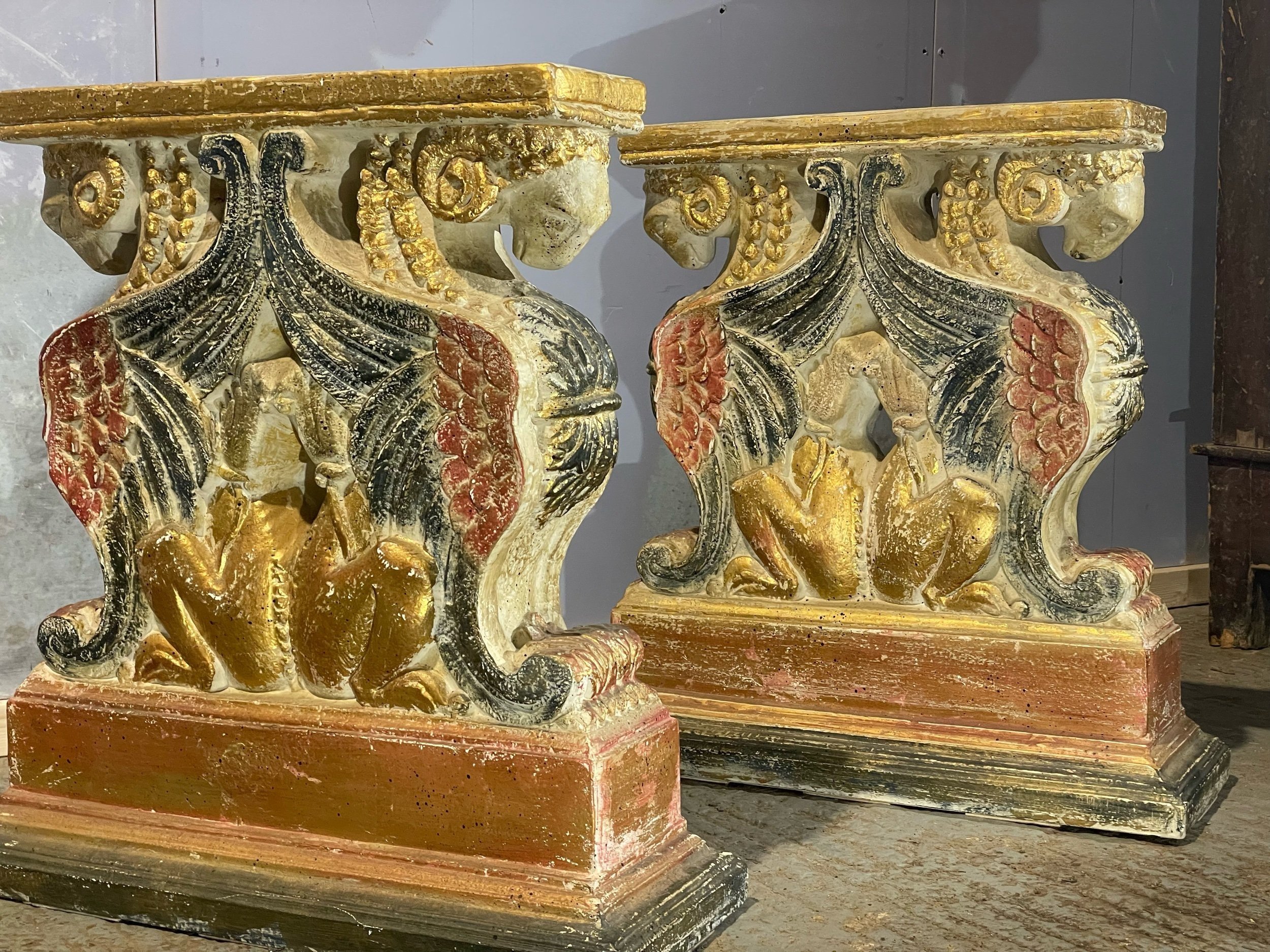 Pair Decorative Table Supports