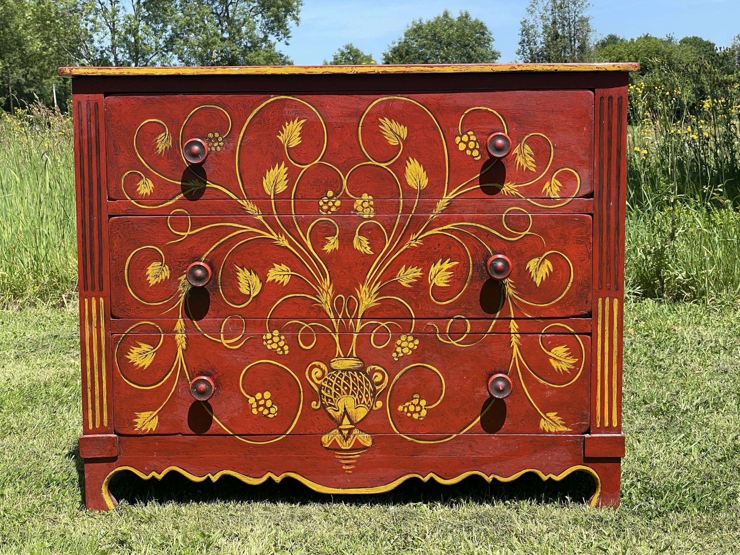 Early 20th Century French Hand Painted Chest of Drawers