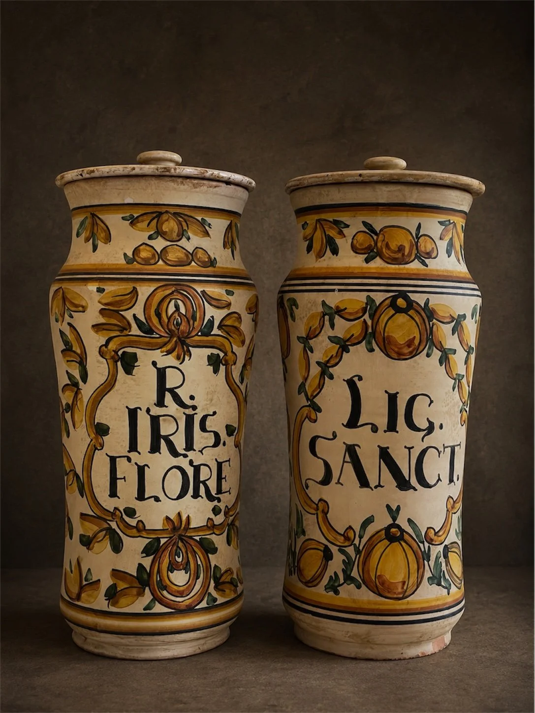 19th Century  Pair French Faience Pharmacy Jars