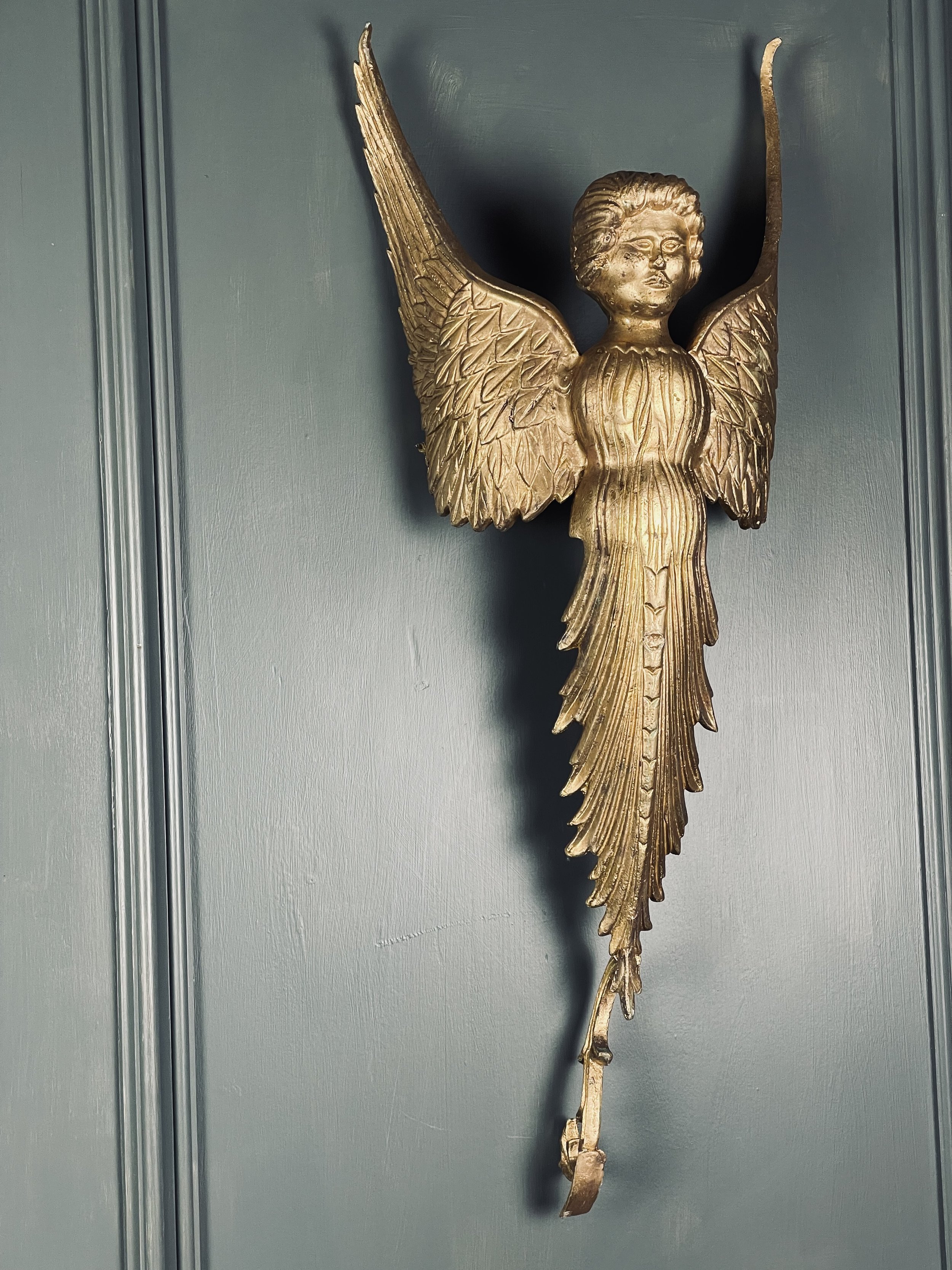 Antique Pair of Angel Wall Sconces