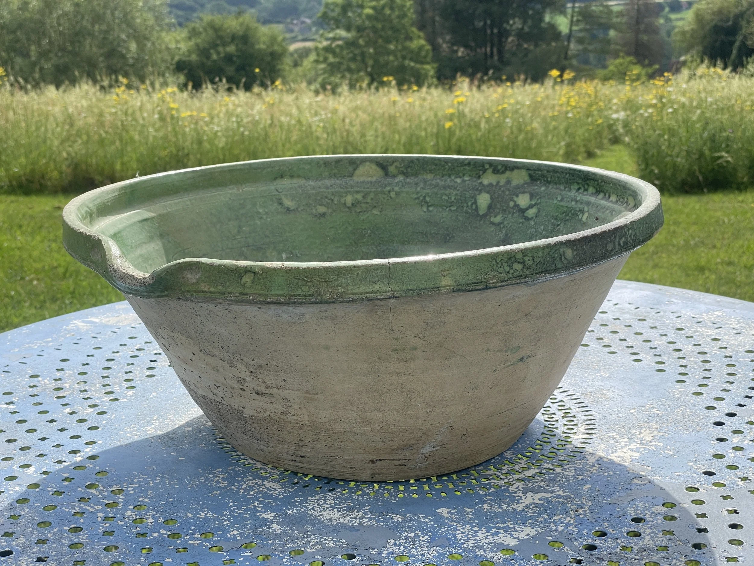 Large French Green Tian Bowl
