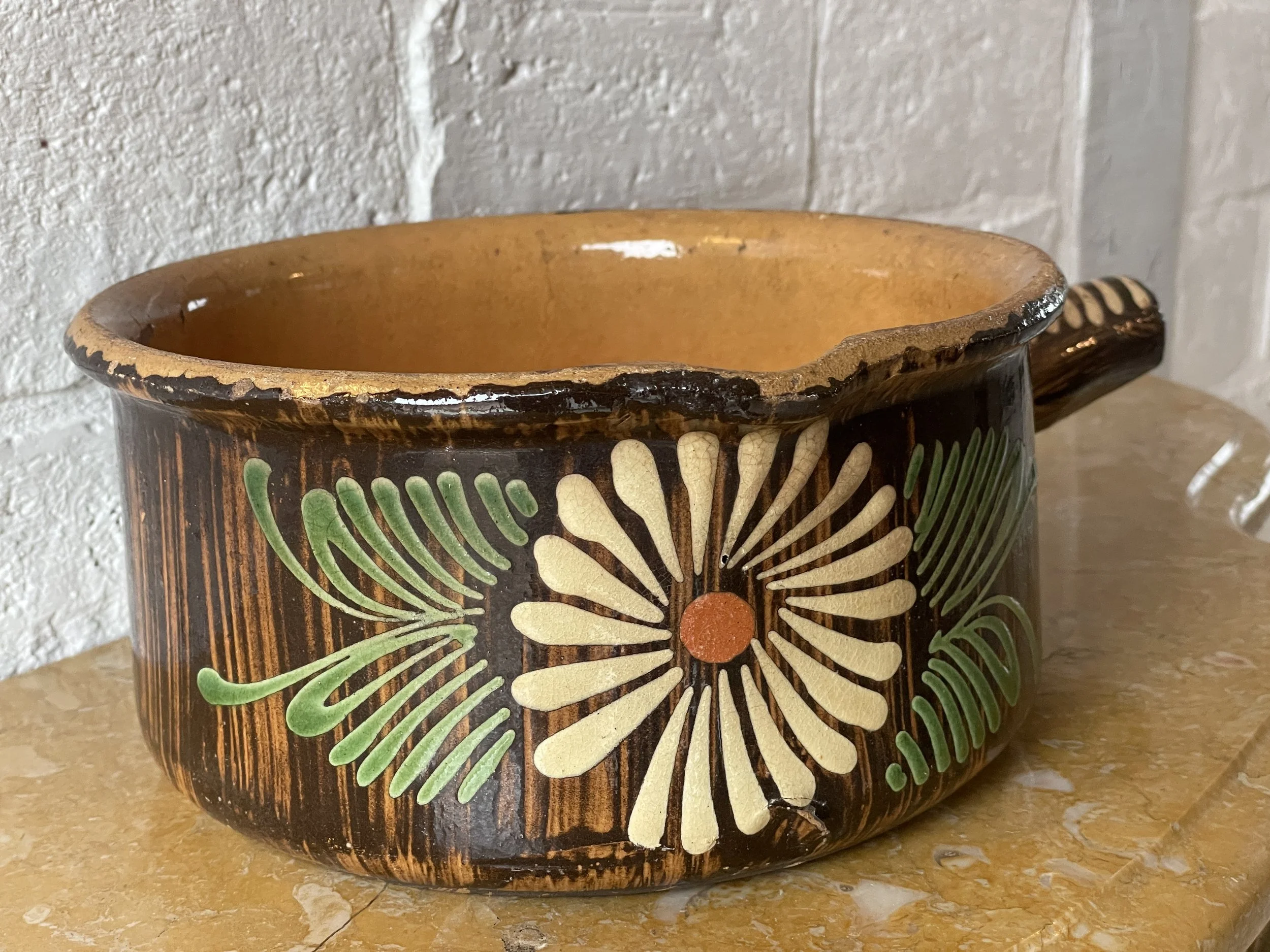 1950s Glazed Stonewear Soufflenheim Pot