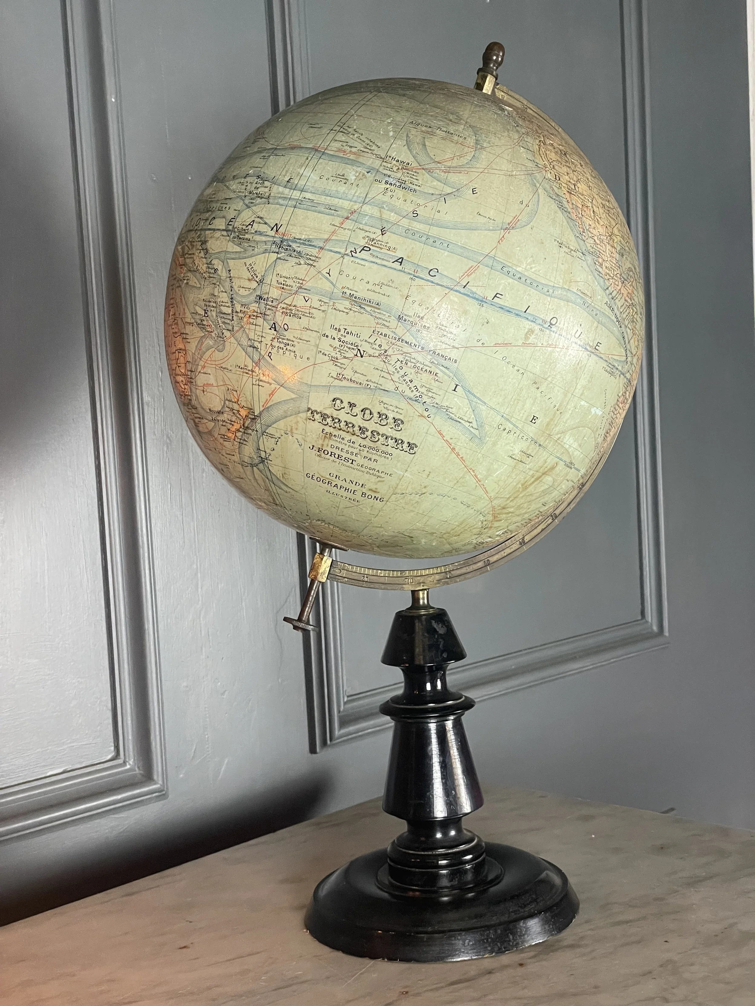 French Antique Globe - J Forest