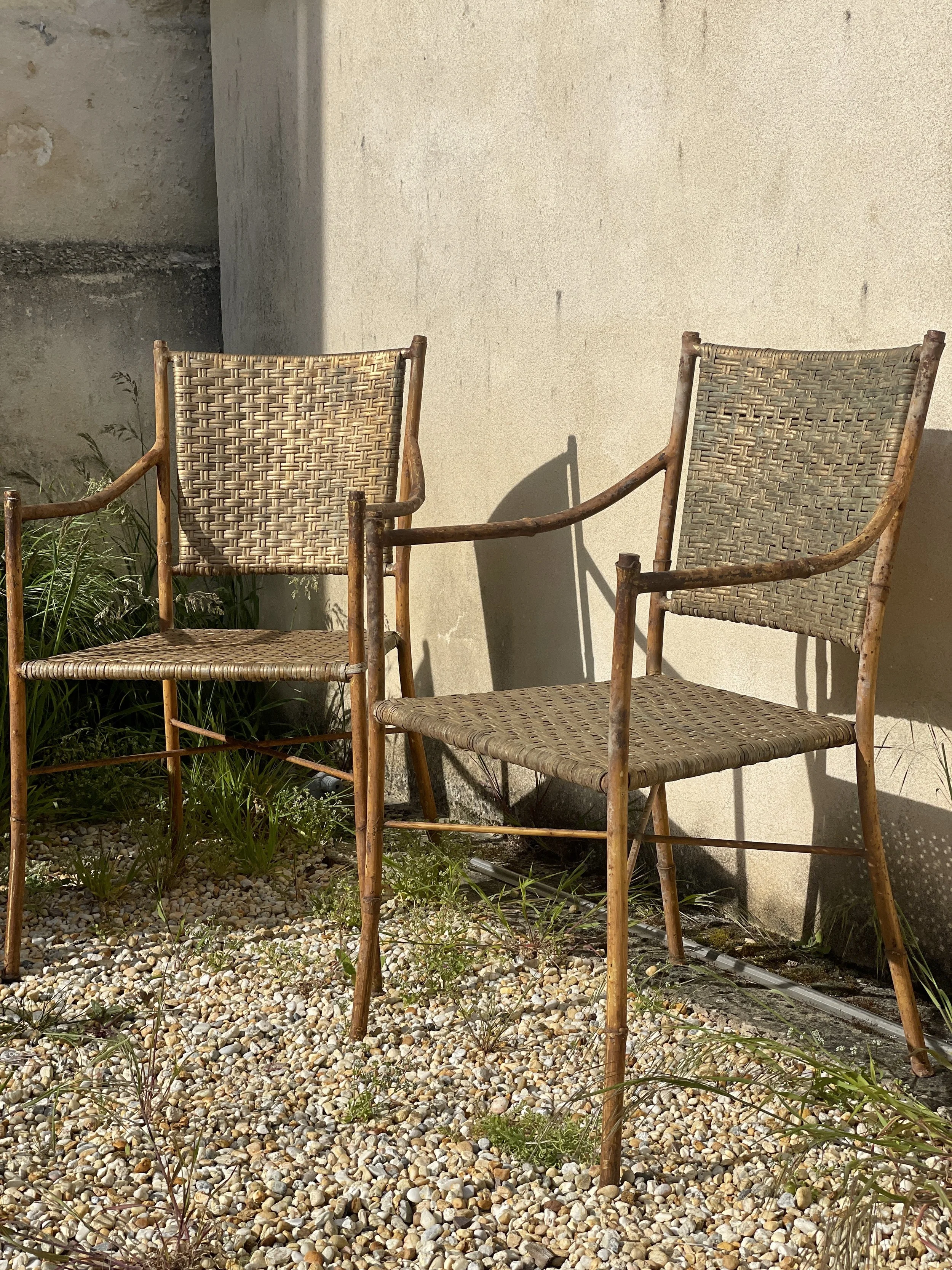 Set of four Mid Century Faux Bamboo Chairs