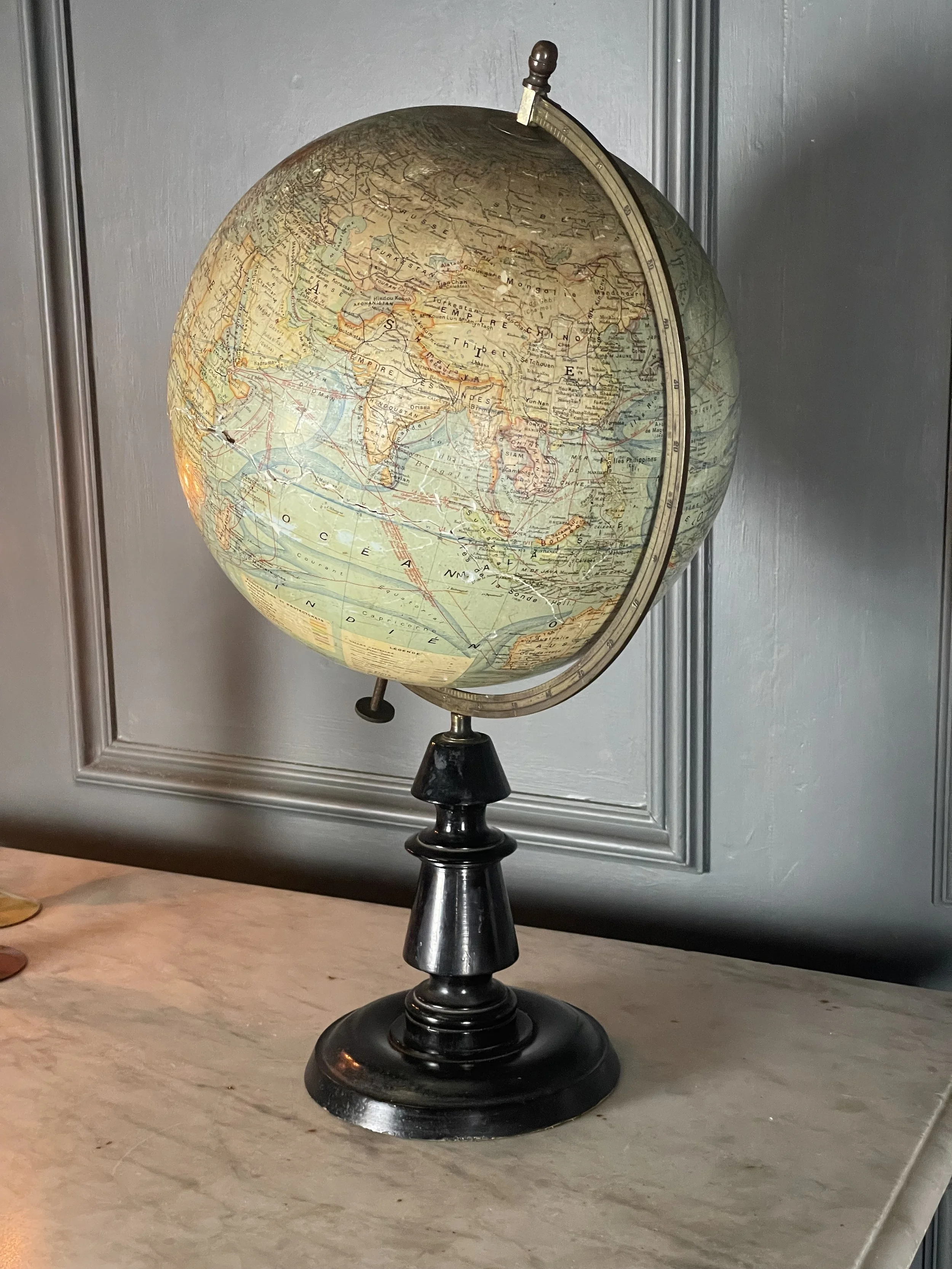 French Antique Globe - J Forest