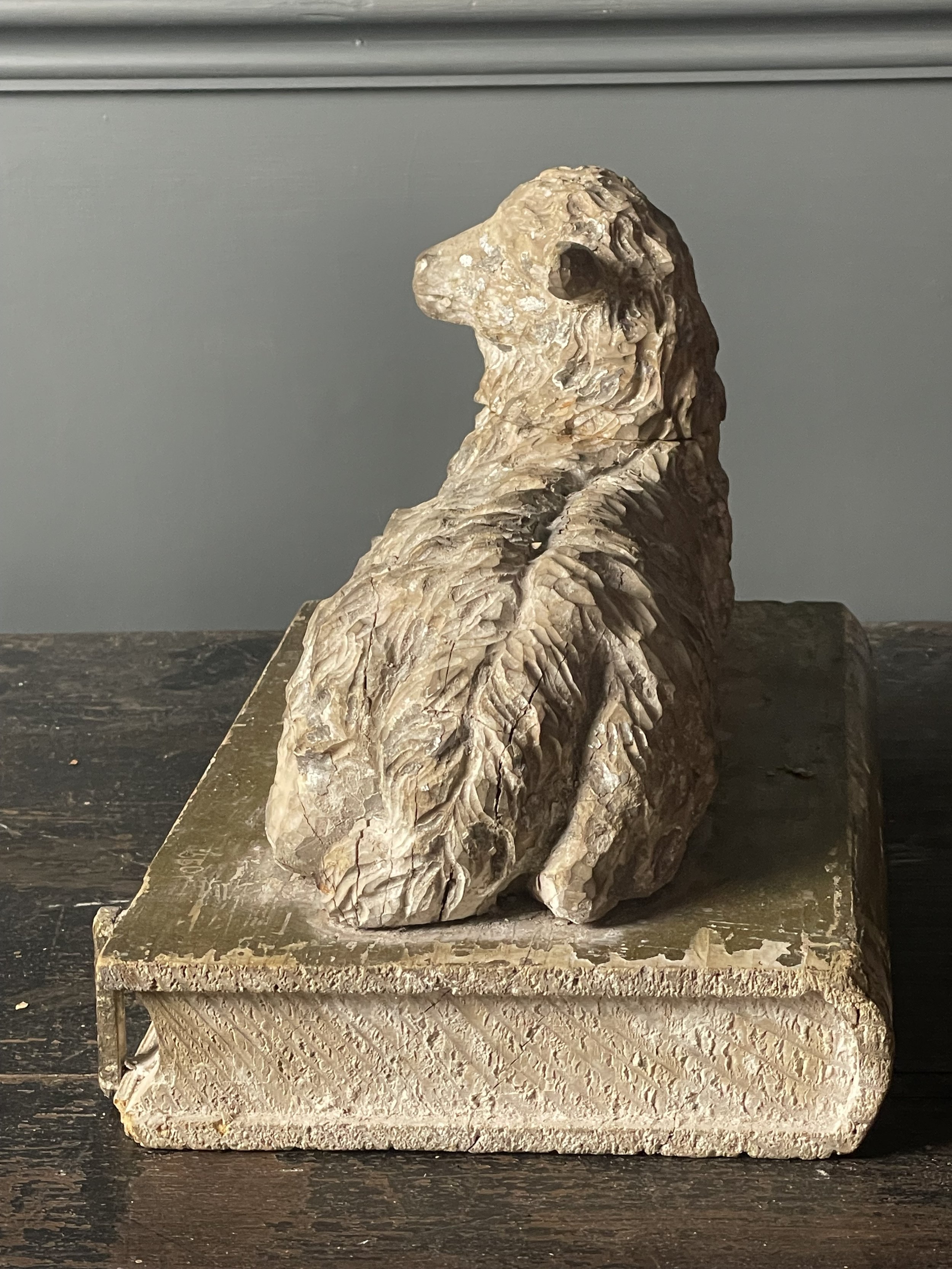 19th Century Wood Carved Lamb