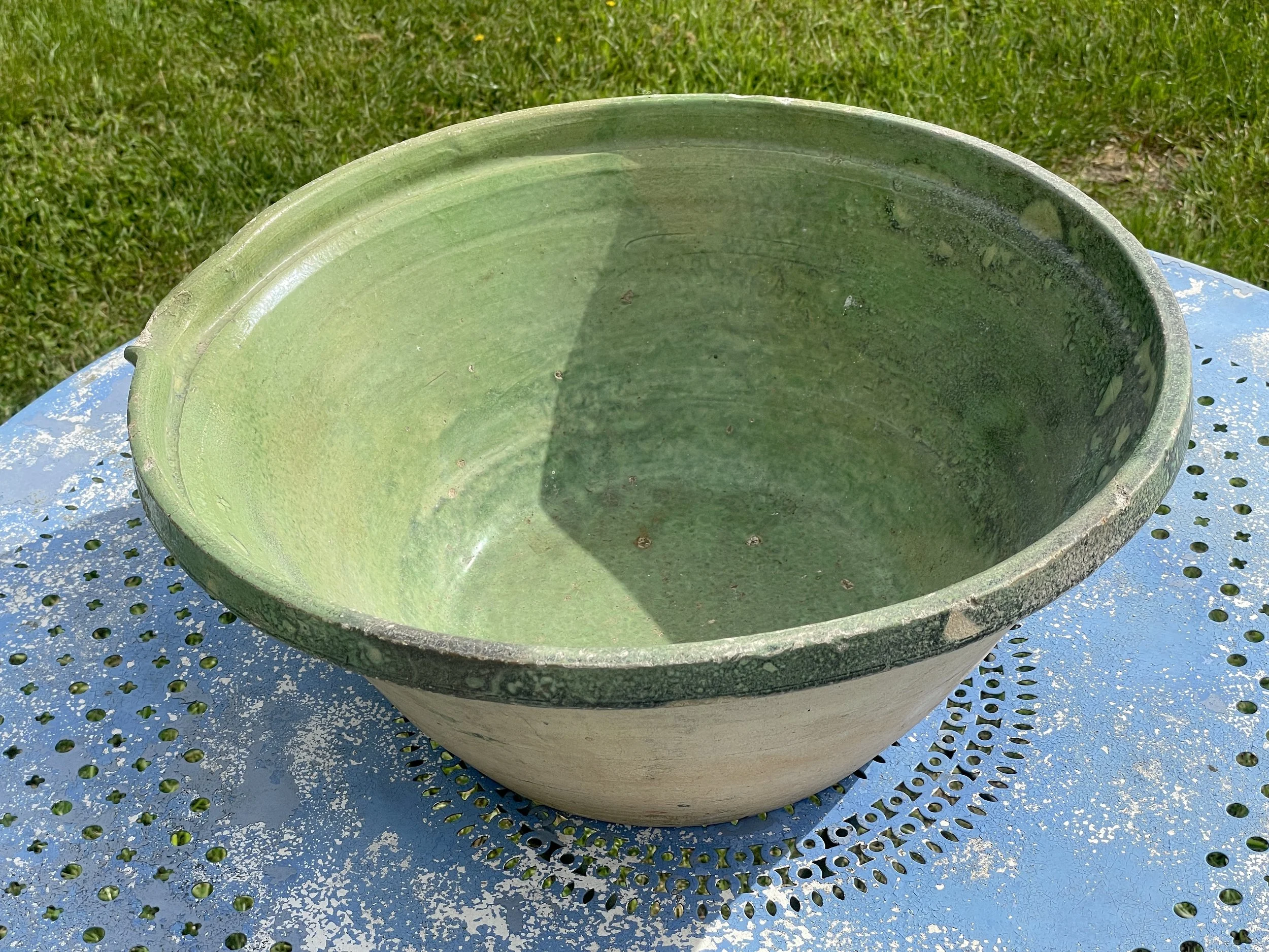 Large French Green Tian Bowl