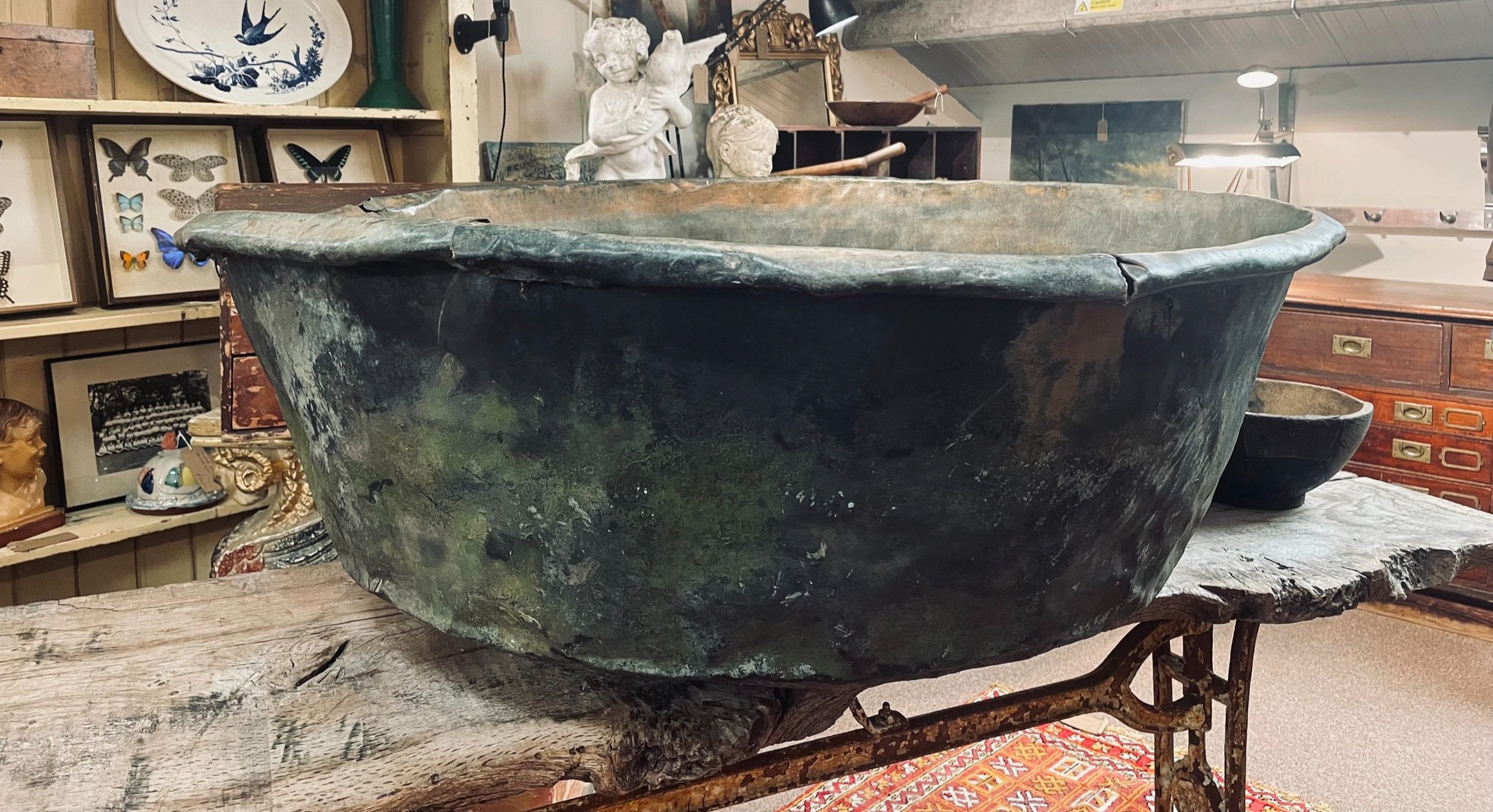 Antique Copper and Brass Planter