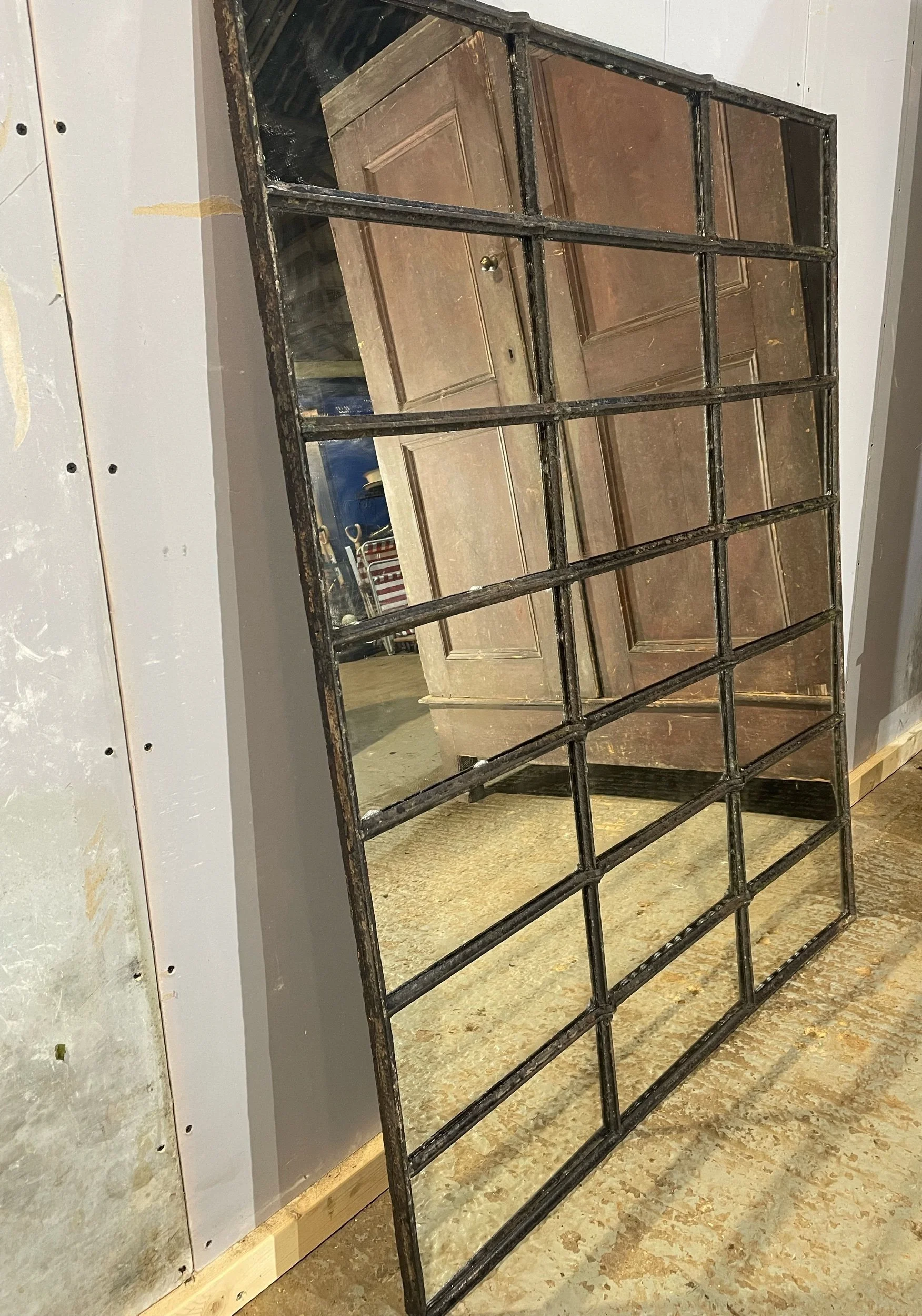 Large Cast Iron Framed Window Mirror