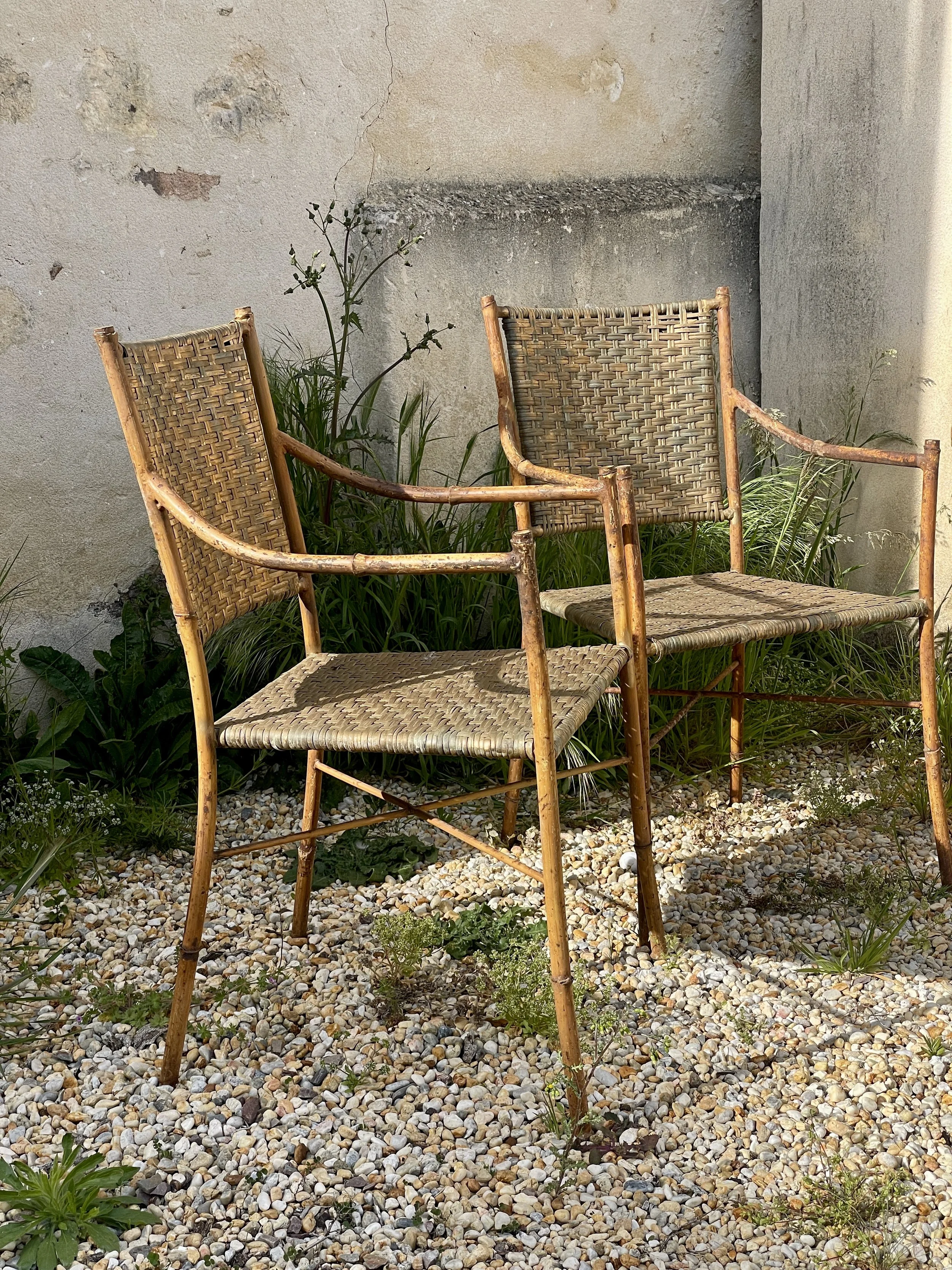 Set of four Mid Century Faux Bamboo Chairs