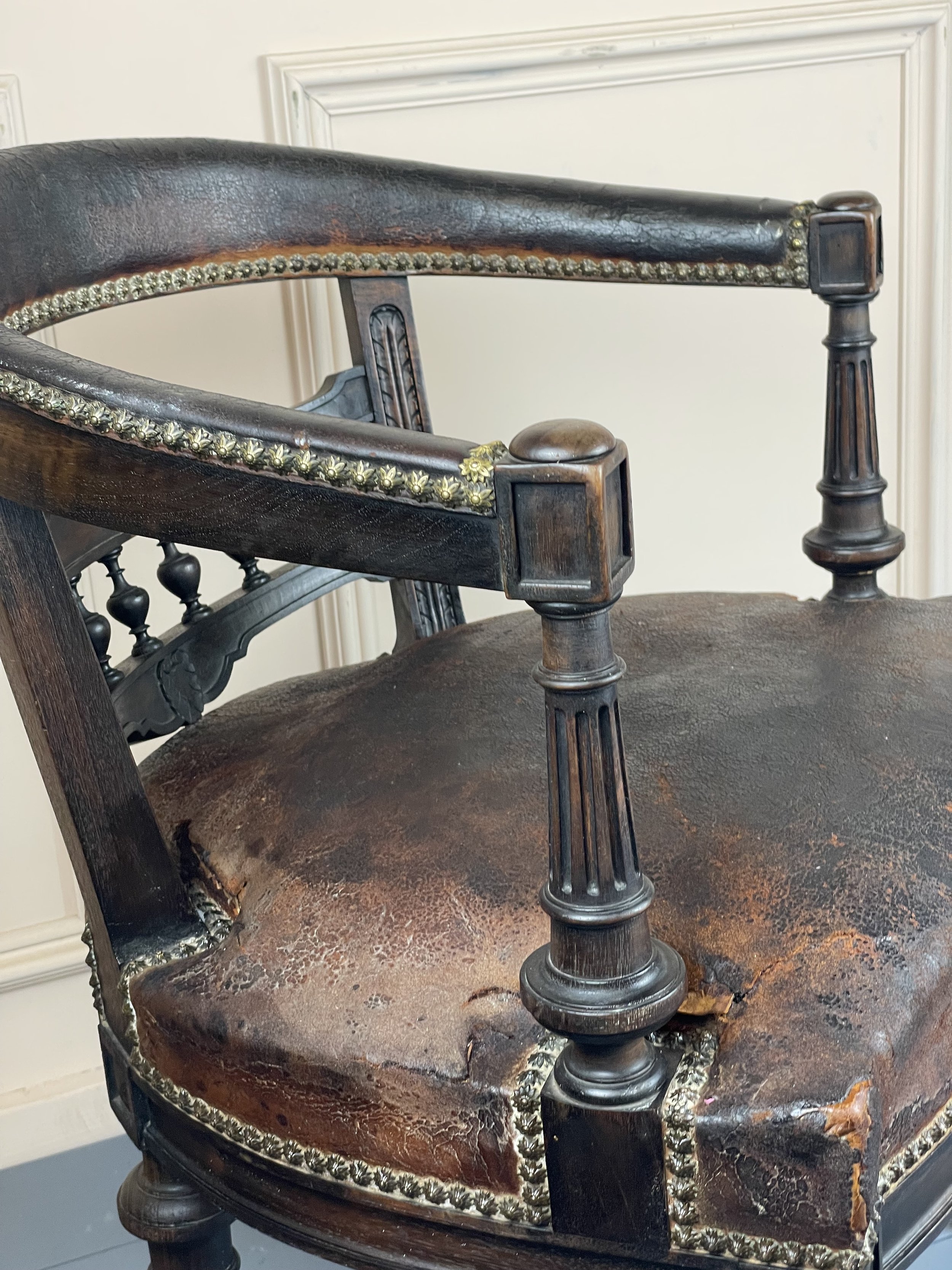 Antique Leather Desk Chair