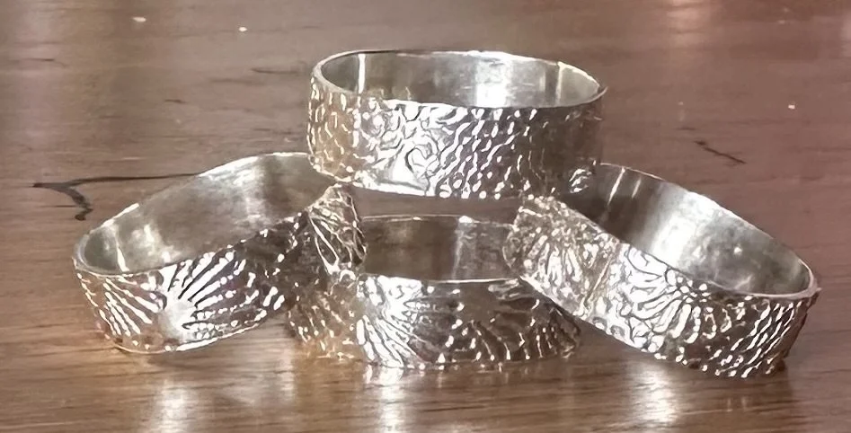Stirling Silver Etched Rings