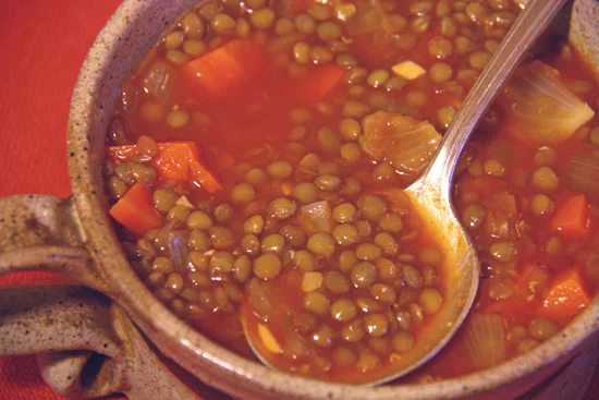 Stewed lentils (Lenticchie in umido)